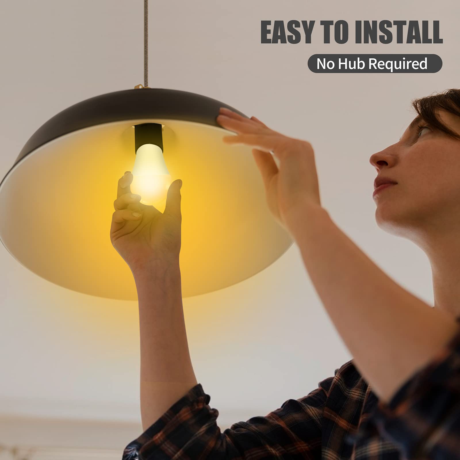 Smart Dimmable LED Light Bulbs Compatible with Alexa, Google Assistant & SmartThings - No Hub Required, E26 A19 WiFi Bulbs (Warm to Cool White, Tunable, Timer) - 7W 700lm (60W Equivalent) 4-Pack - Perfect for Home Automation, Smart Lighting & Energy-Efficient Rooms