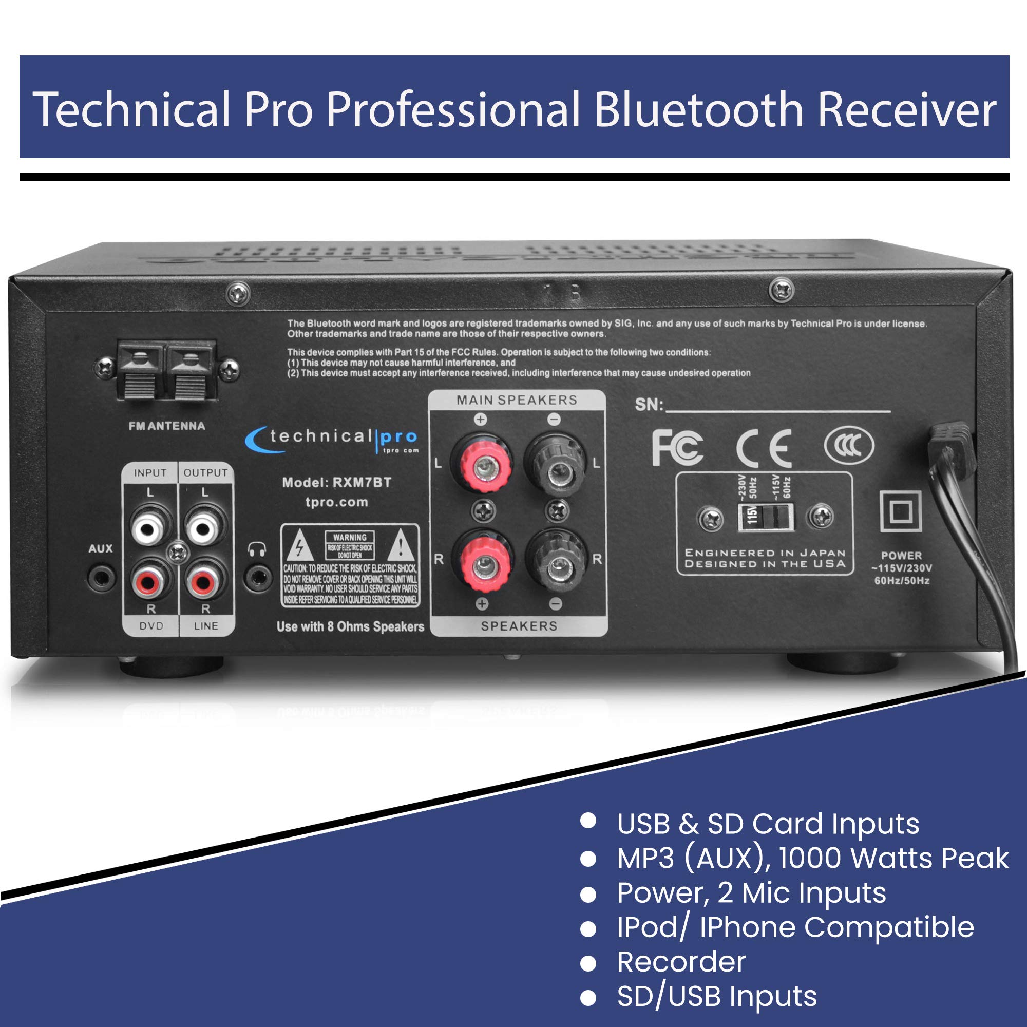 Technical Pro 1000W Bluetooth Home Theater System with 6x 5.25