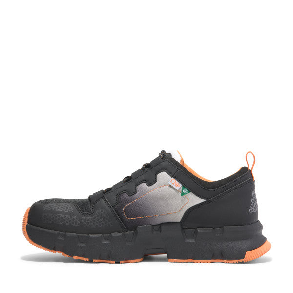 Timberland PRO Men's Powertrain EV Composite Toe Athletic Work Shoes - Lightweight Safety Shoes for Construction & Warehouse Workers - Black/Orange (TB0A66SKEEM) - Ideal for Industrial Jobs, Outdoor Work & Heavy Duty Activities