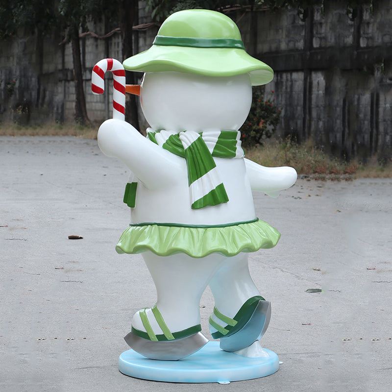 5' Skating Snowman Outdoor Christmas Decoration - Festive Holiday Yard Decor for Winter and Xmas - Perfect for Front Lawn, Garden, and Patio Decorating