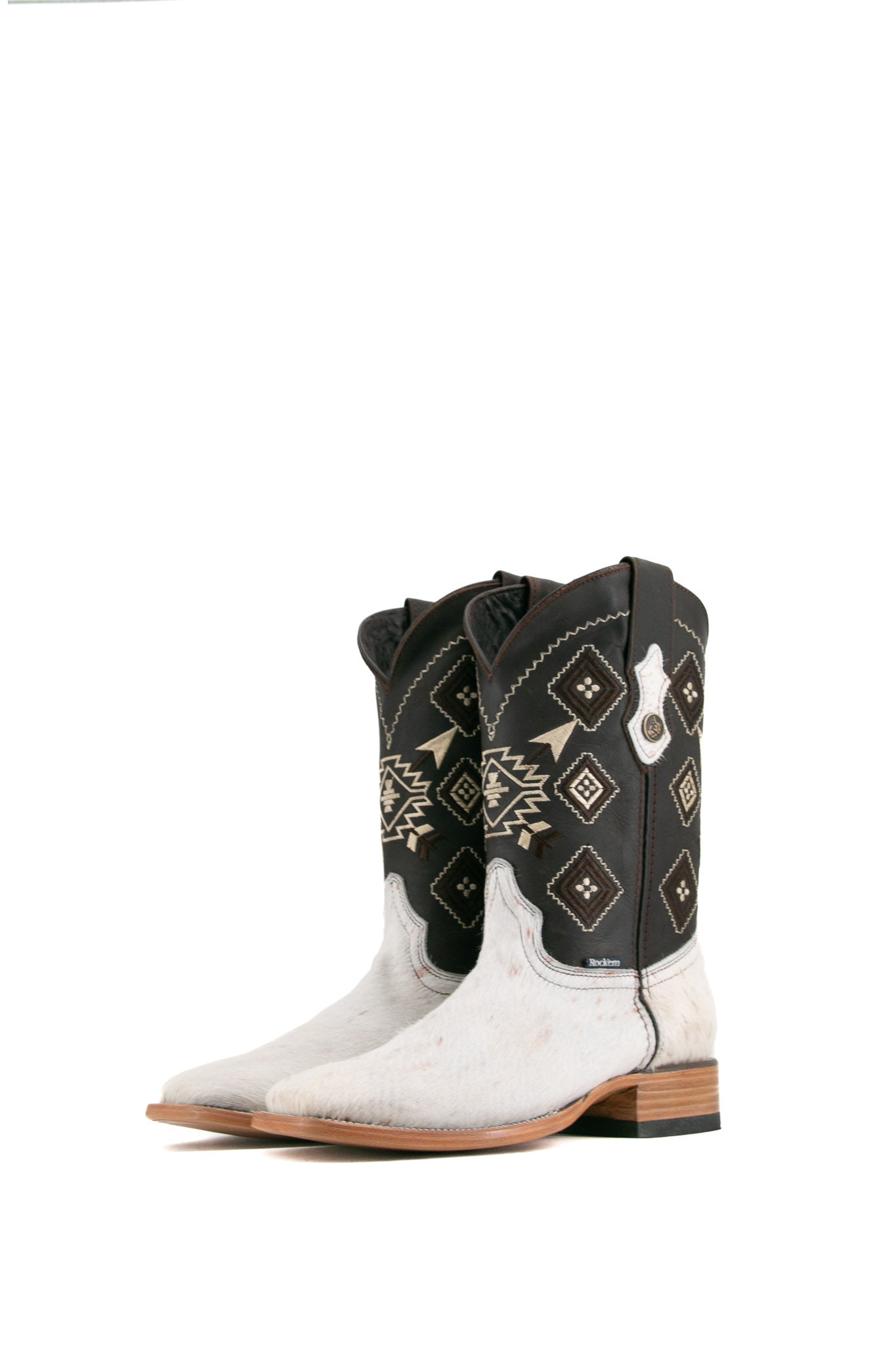 Authentic Men's Cowhide Square Toe Cowboy Boots - Size 8 Western Boots for Rodeo, Country Dance & Outdoor Work - Durable Leather Work Boots - Final Sale