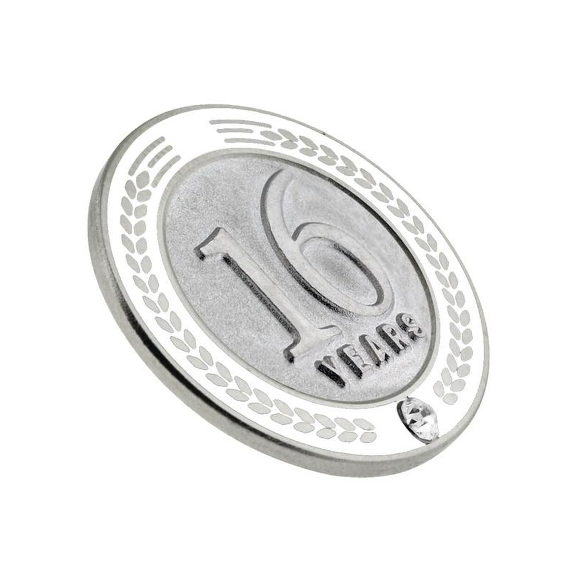 PinMart Years of Service Award Employee Recognition Gift Lapel Pin - White | Perfect for Corporate Anniversaries, Work Milestones & Retirement Celebrations