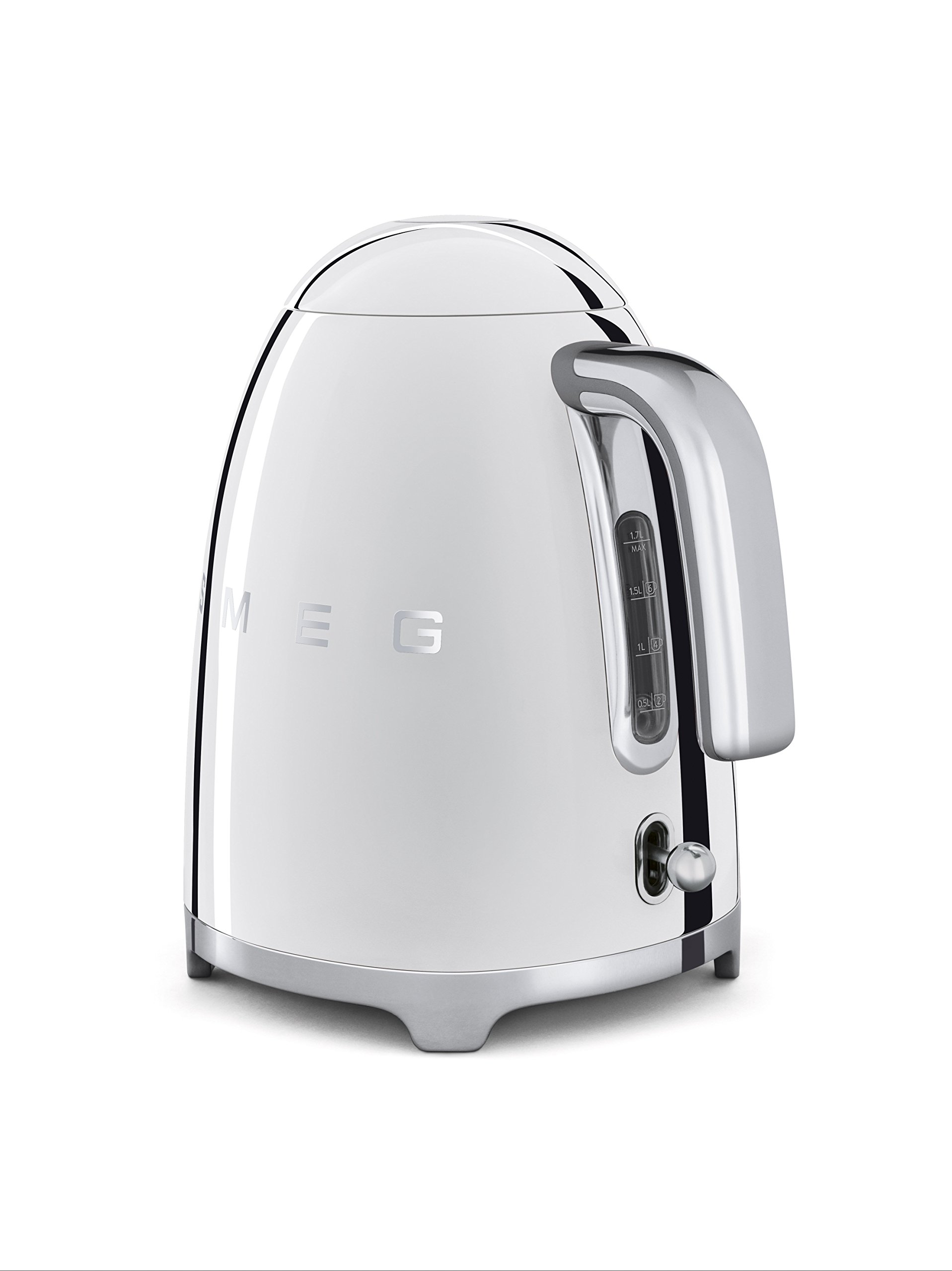 SMEG KLF01SSEU Electric Kettle - 2400W, 7 Cups, Stainless Steel & Chrome Finish - Perfect for Home, Office & Tea/Coffee Brewing