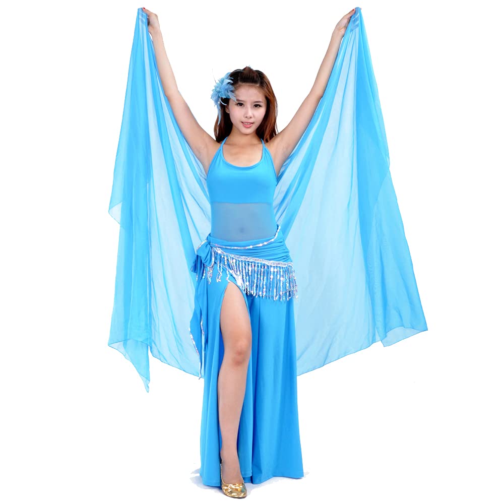Lightweight 100% Chiffon Belly Dance Scarf - Elegant Handkerchief Scarf for Belly Dancing, Performances & Costume Accessories | Perfect for Dance Practice, Stage Shows & Cultural Events