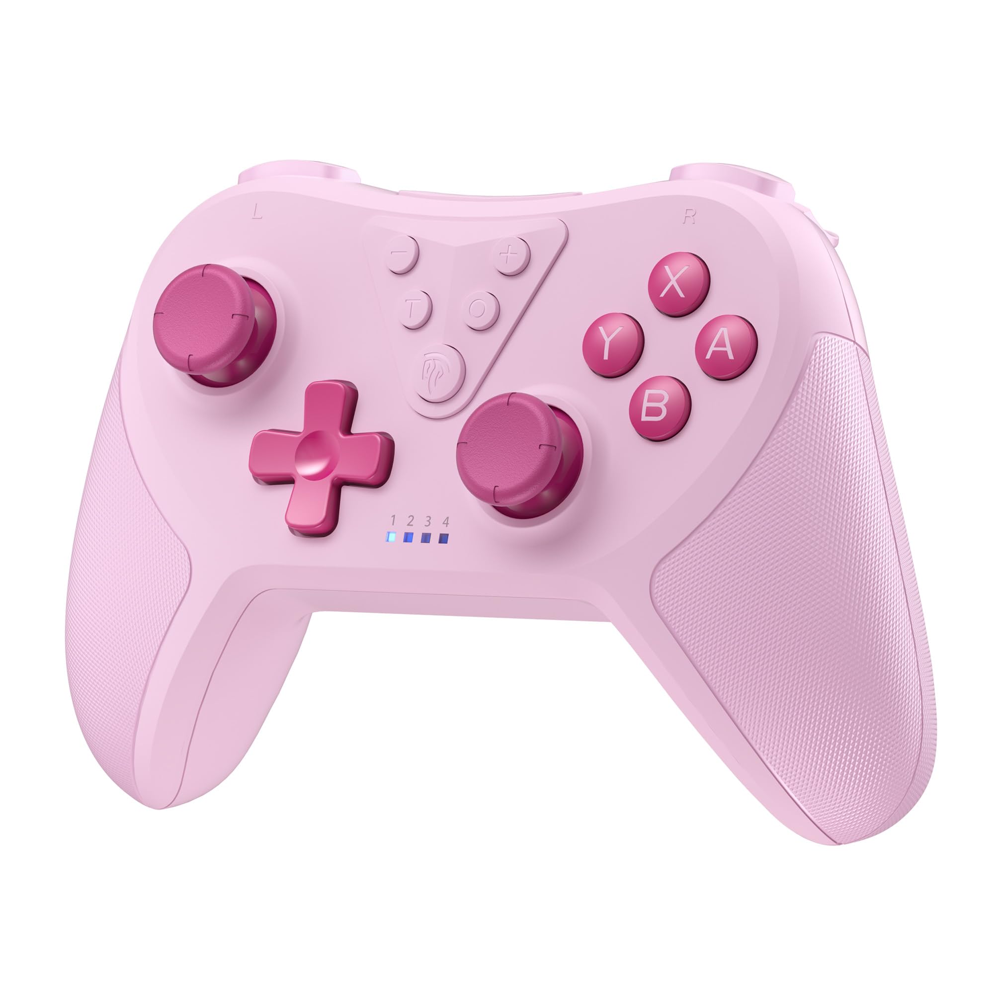 Wireless Bluetooth Switch Controller for Nintendo Switch Pro/Lite/OLED & Steam - 6-Axis Motion Control, Dual Vibration Motors, Ergonomic Design - Pink Gaming Joystick for PC & Console Gaming