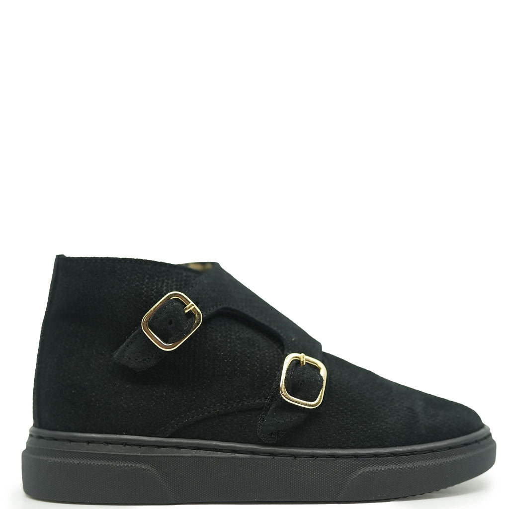 Blublonc Black Suede High Top Dress Sneakers for Men - Stylish Casual & Formal Shoes for Work, Wedding & Everyday Wear