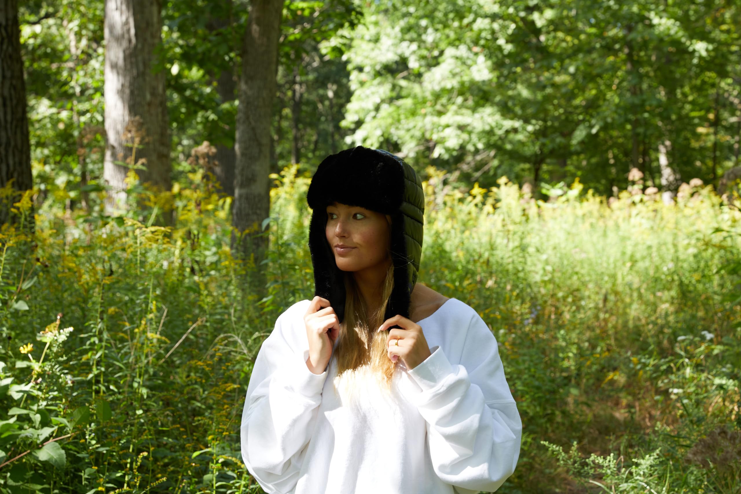 Women's Winter Hats - Warm Ushanka Bomber Puffer Trapper Hat with Earflaps for Skiing, Hunting & Cycling | Cozy Russian-Style Beanie for Cold Weather