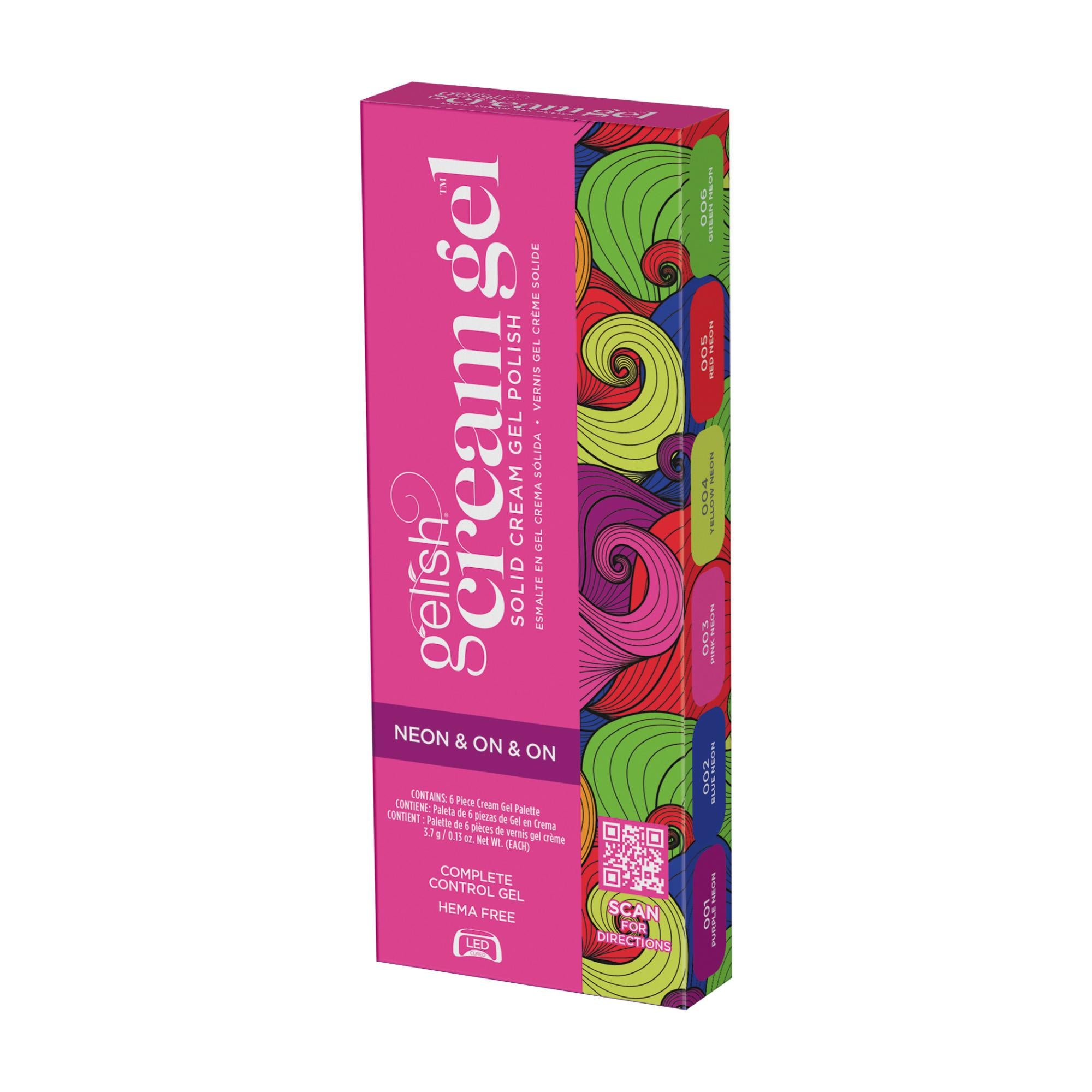 Gelish Soak Off Gel Nail Polish Cream Palette - Neon & On & On Collection for Professional Salon & DIY Manicure at Home
