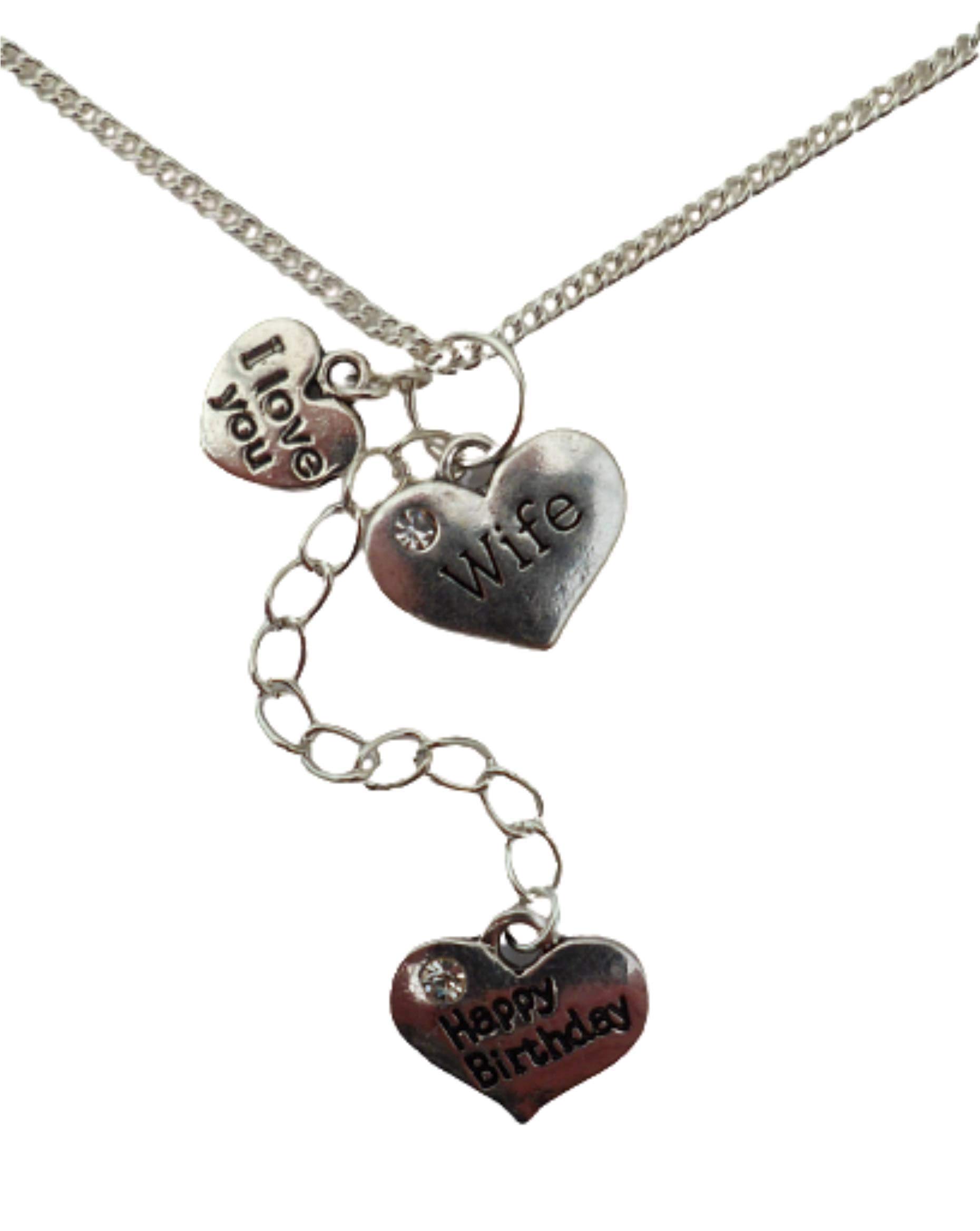 Silver Plated Heart Gem Charm Necklace for Women - Romantic Birthday Gift for Wife, Anniversary & Valentine's Day - Perfect for Date Nights & Special Occasions