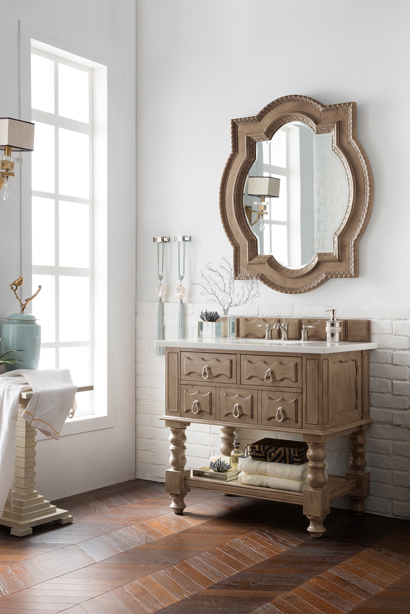 Empire Gray 36-Inch Single Bathroom Vanity with 3CM Classic White Quartz Top - Modern Sink Cabinet for Small Spaces, Perfect for Apartments & Powder Rooms