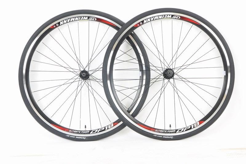 700c Weinmann DP18 Road Bike Wheelset - 700x28c Dynamic Sport Tires & Tubes Pair - Lightweight Alloy Rims for Racing, Training & Commuting - Perfect for Road Cycling Enthusiasts