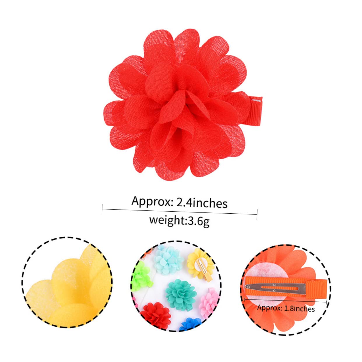 UPKOCH 40 Pcs Spinning Hair Clips for Kids - Soft Fabric Hair Accessories for School & Play