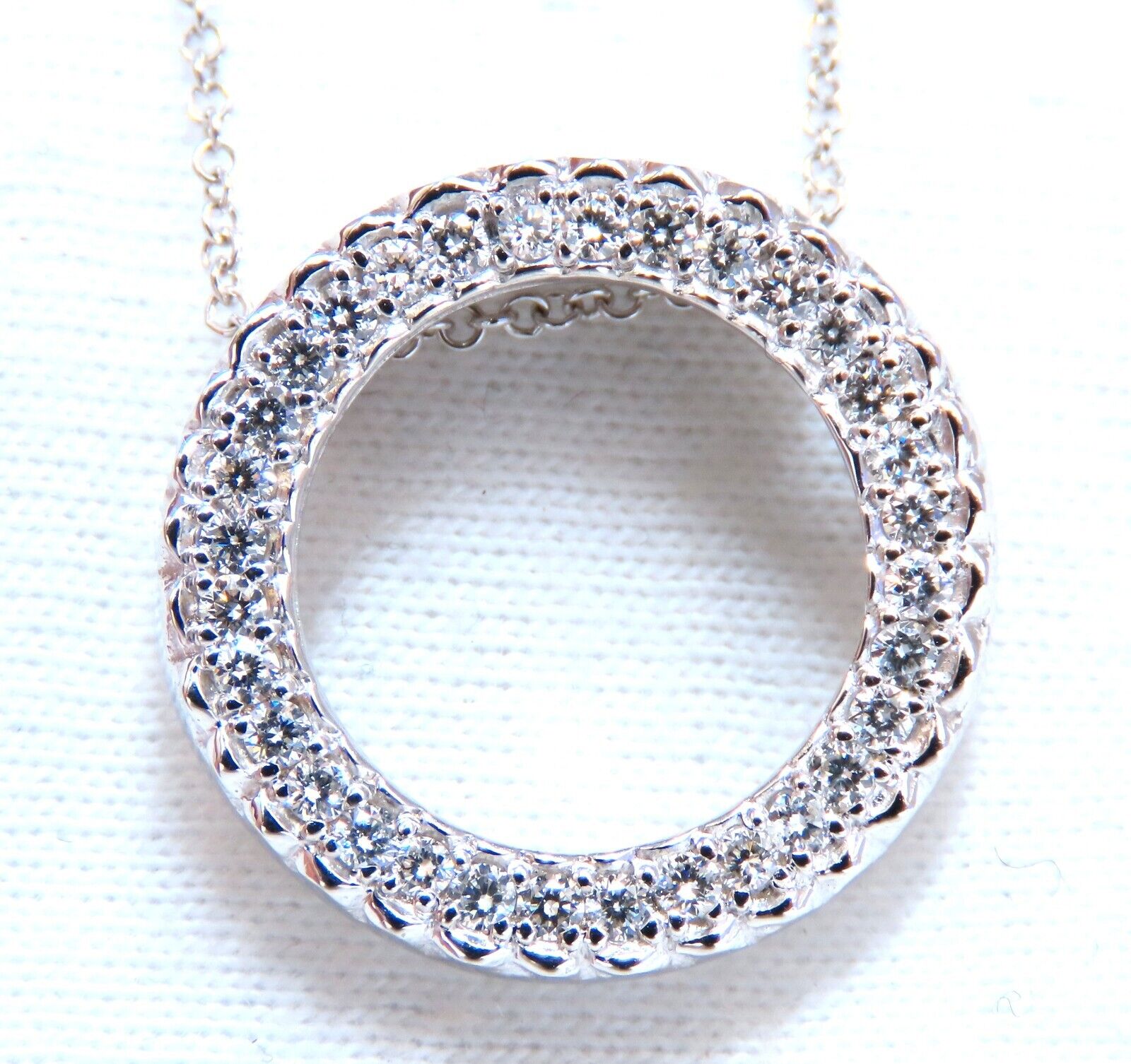 0.35ct Natural Round Diamond Circle Pendant Necklace in 14K Gold - Elegant Jewelry Gift for Women, Perfect for Weddings, Anniversaries & Special Occasions