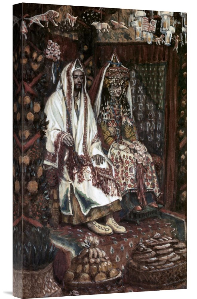 James Tissot 'The Betrothed of Cana in Galilee' Gallery Wrapped Canvas Art Print - Premium Giclee Reproduction - Biblical Wall Decor for Living Room, Bedroom & Office