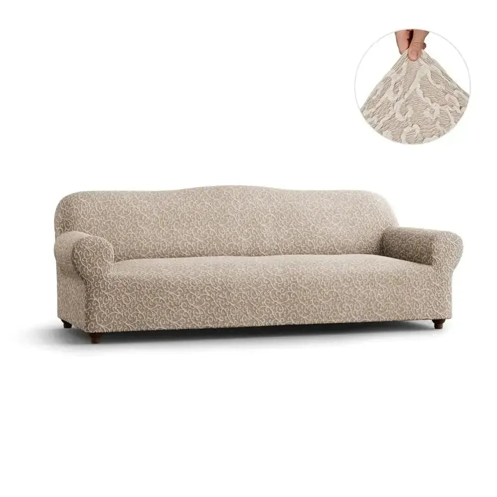 4-Seater Jacquard 3D Sofa Slipcover - Stretchable Furniture Protector for Living Room, Bedroom & Office - Easy Washable Couch Cover for Home Decor