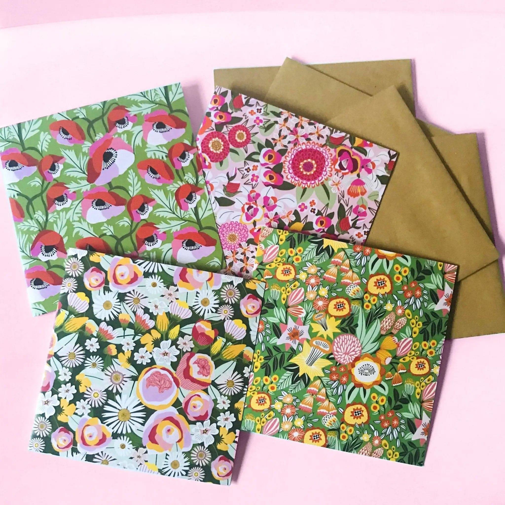 Floral Art Greeting Card Set - 12 Handmade Watercolor Flower Cards with Envelopes | Perfect for Birthdays, Anniversaries & Thank You Notes | Elegant Stationery Gift for Women & Friends