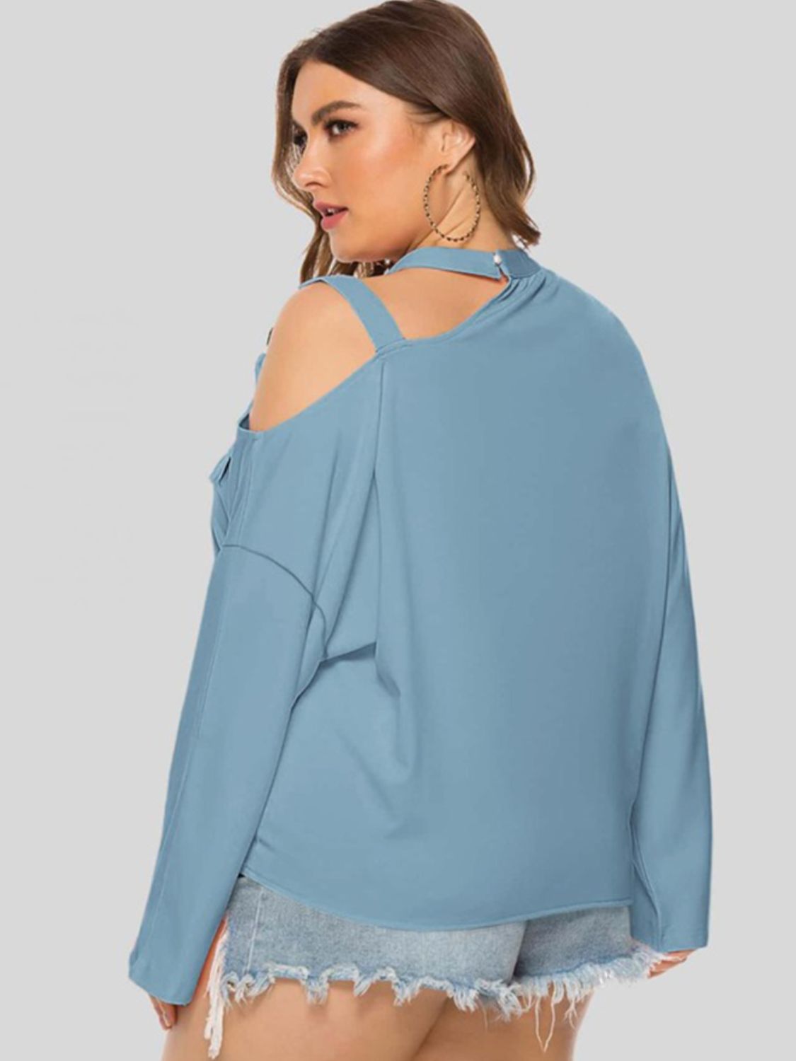 Plus Size One Buckle Shoulder Summer Top - Women's Fashion Casual Blouse for Beach, Vacation & Everyday Wear