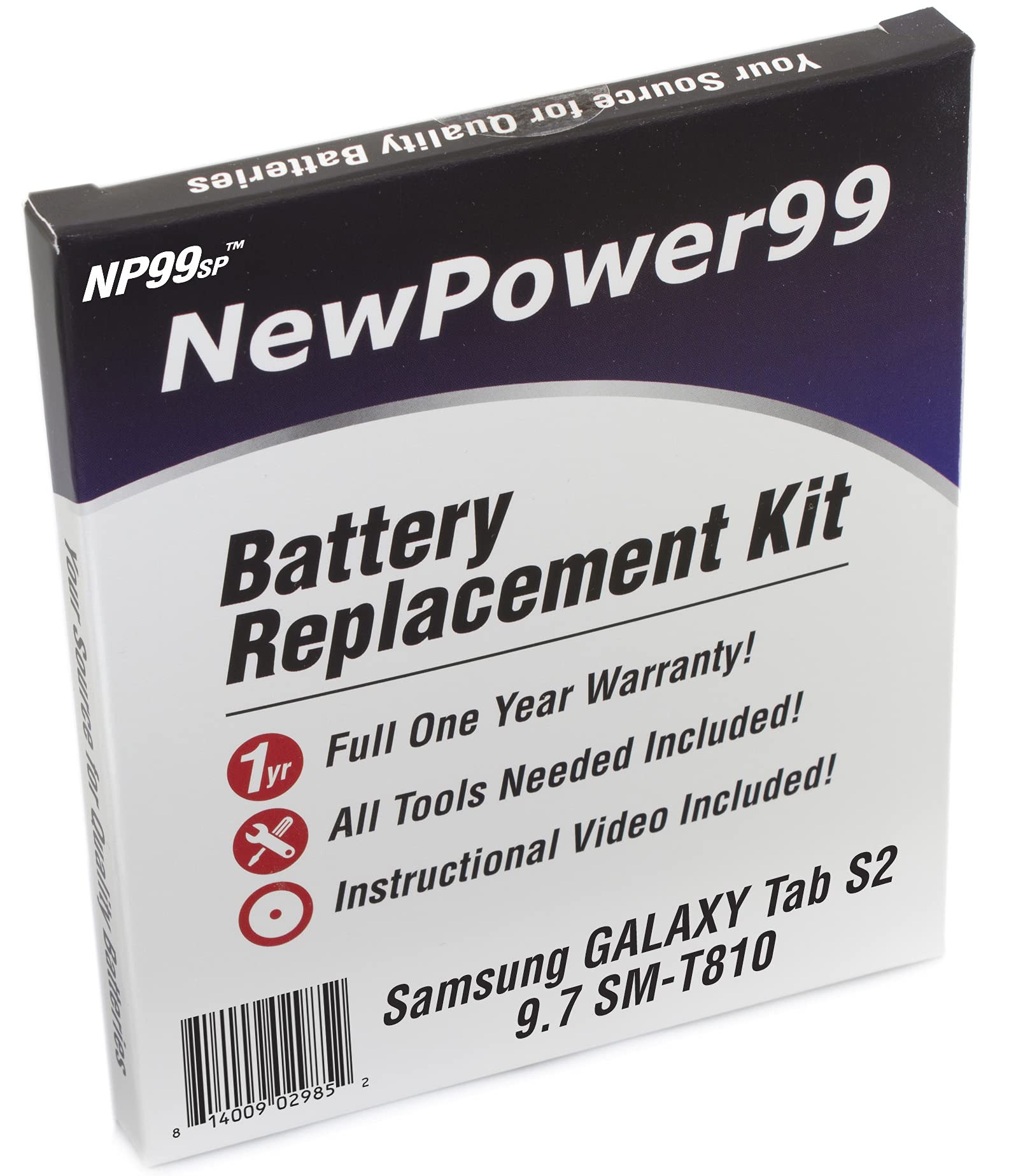 Premium NP99sp Replacement Battery Kit for Samsung Galaxy Tab S2 9.7 SM-T810 - Includes Tools, Video Guide & High-Capacity Extended Life Battery - Perfect for Home, Office & Travel Use
