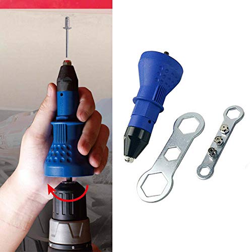 Cordless Electric Rivet Nut Gun - Heavy Duty Riveting Tool with Insert Nut Drill Adapter & Bits for Metal, Wood, and Plastic - Perfect for DIY, Automotive, and Construction Projects