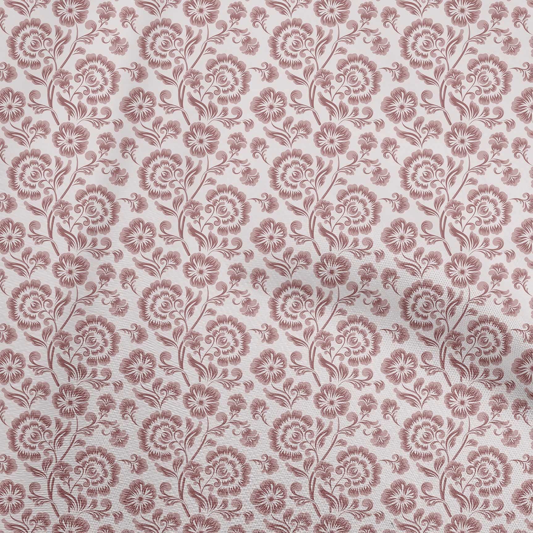 oneOone Cotton Cambric Blush Pink Floral Print Fabric by The Yard - 42 Inch Wide Soft Dress Material for DIY Clothing, Home Decor & Craft Projects