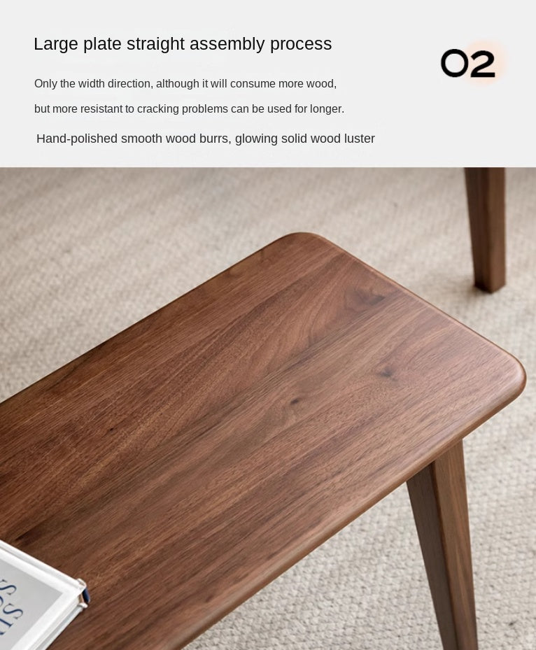 Solid Black Walnut Wood Modern Long Bench - Stylish Entryway, Dining Room, or Living Room Seating Furniture for Home Decor