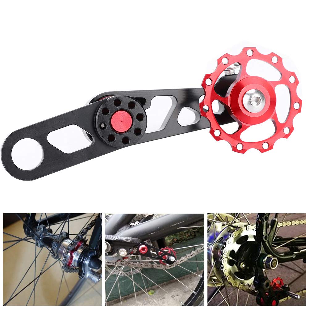 Single Speed Bike Chain Tensioner - Adjustable Bicycle Derailleur Guide for Road Racing & Folding Bikes - Rear Chain Stabilizer for Smooth Riding & Easy Maintenance - Perfect for Urban Commuting & Off-Road Cycling