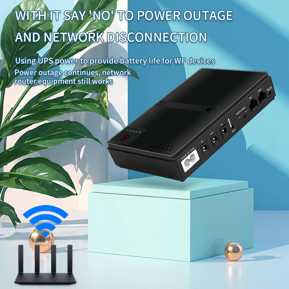 Mulcort Router Opticalcat Switch Access Control Camera - Cellphone Monitoring Backup DC UPS Uninterruptible Power Supply for Home & Office Network Security