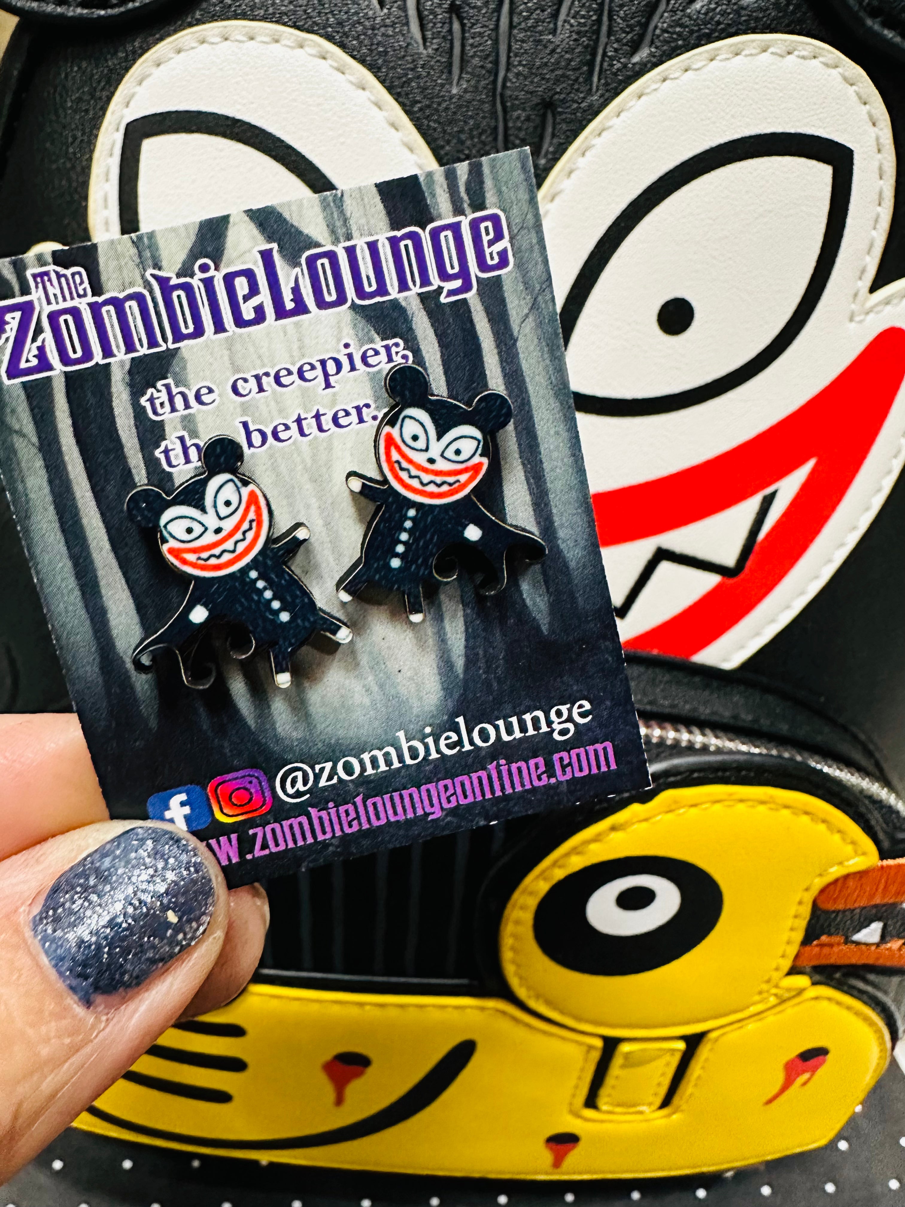 Vampire Teddy Bear & Duck Earrings - Cute Halloween Jewelry for Women, Girls - Perfect for Costume Parties, Cosplay, and Gifts