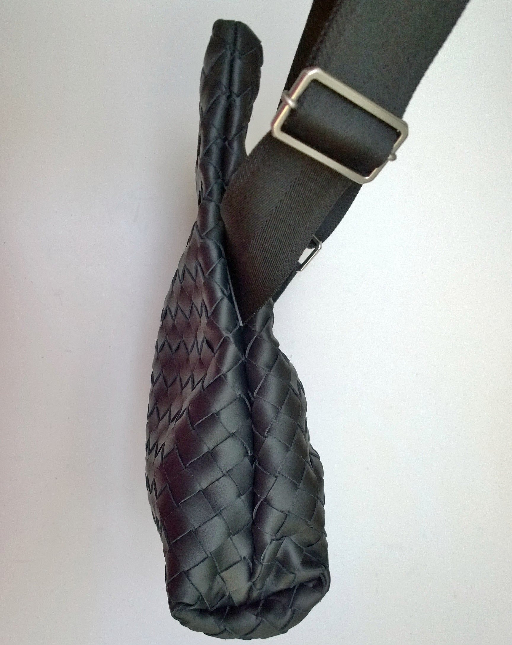 Bottega Veneta BV Small Black Leather Hydrology Crossbody Bag - Stylish Messenger Clutch for Women, Perfect for Work, Travel & Evening Events