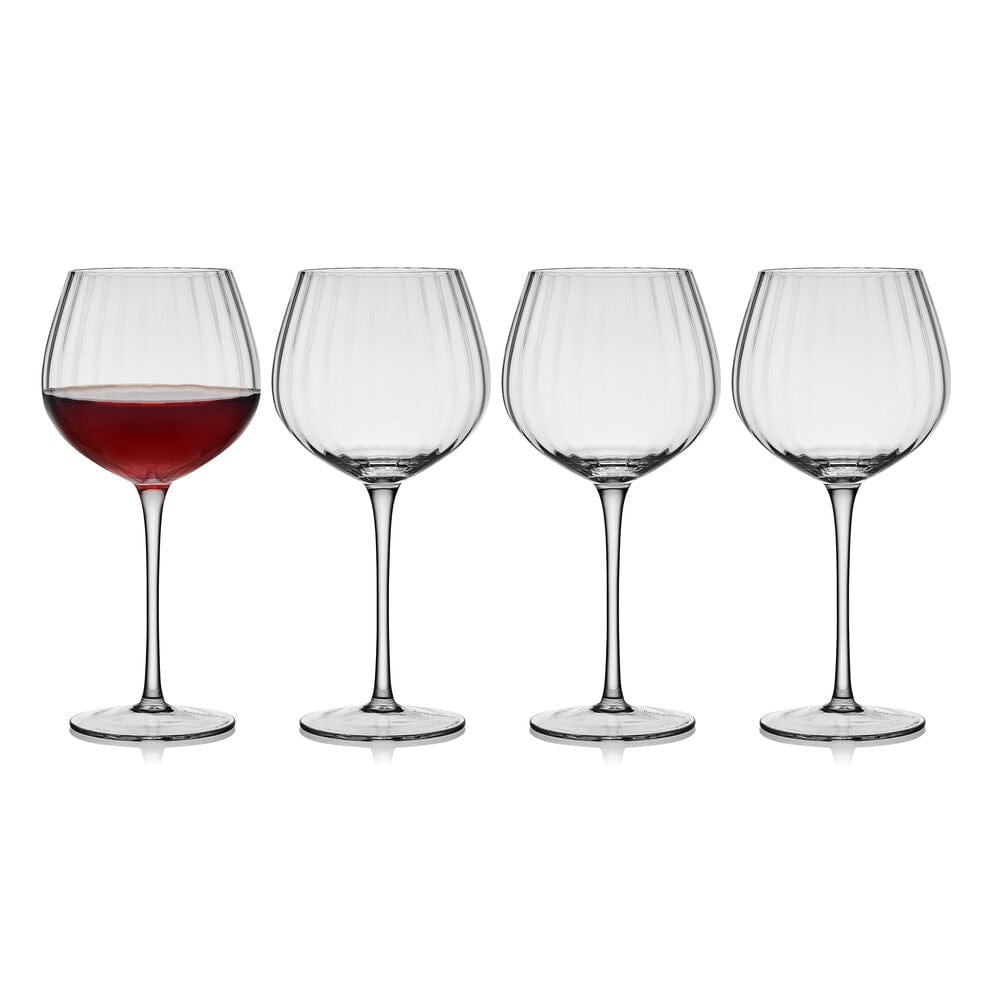 Premium Set of 4 Crystal Clear Red Wine Glasses - Elegant Stemware for Cabernet, Merlot & Pinot Noir - Perfect for Dinner Parties, Romantic Dates & Wine Tasting Events