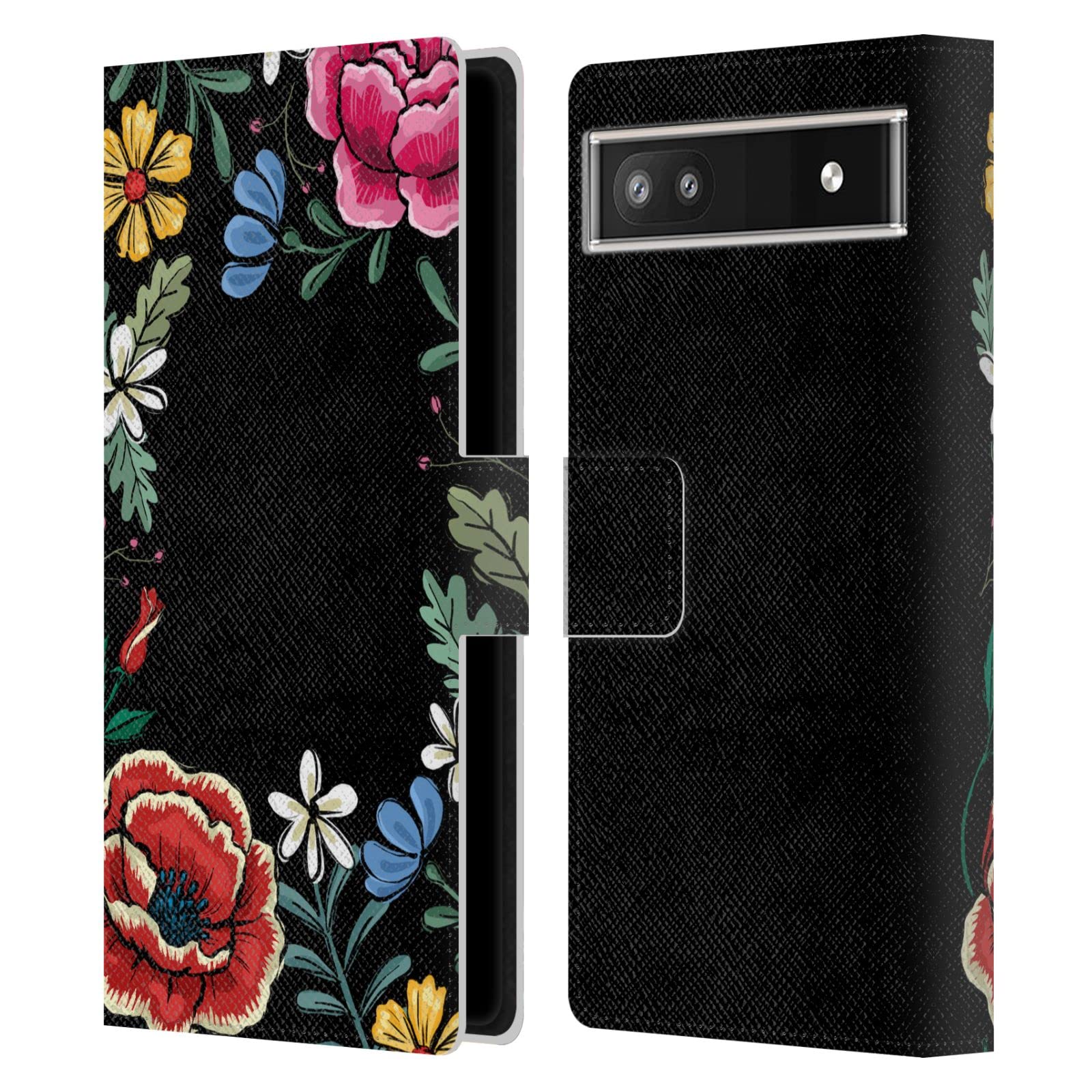 Head Case Designs Frida Kahlo Art Leather Book Wallet Case for Google Pixel 6a - Daring Adventure Quotes, Perfect for Travel & Everyday Use