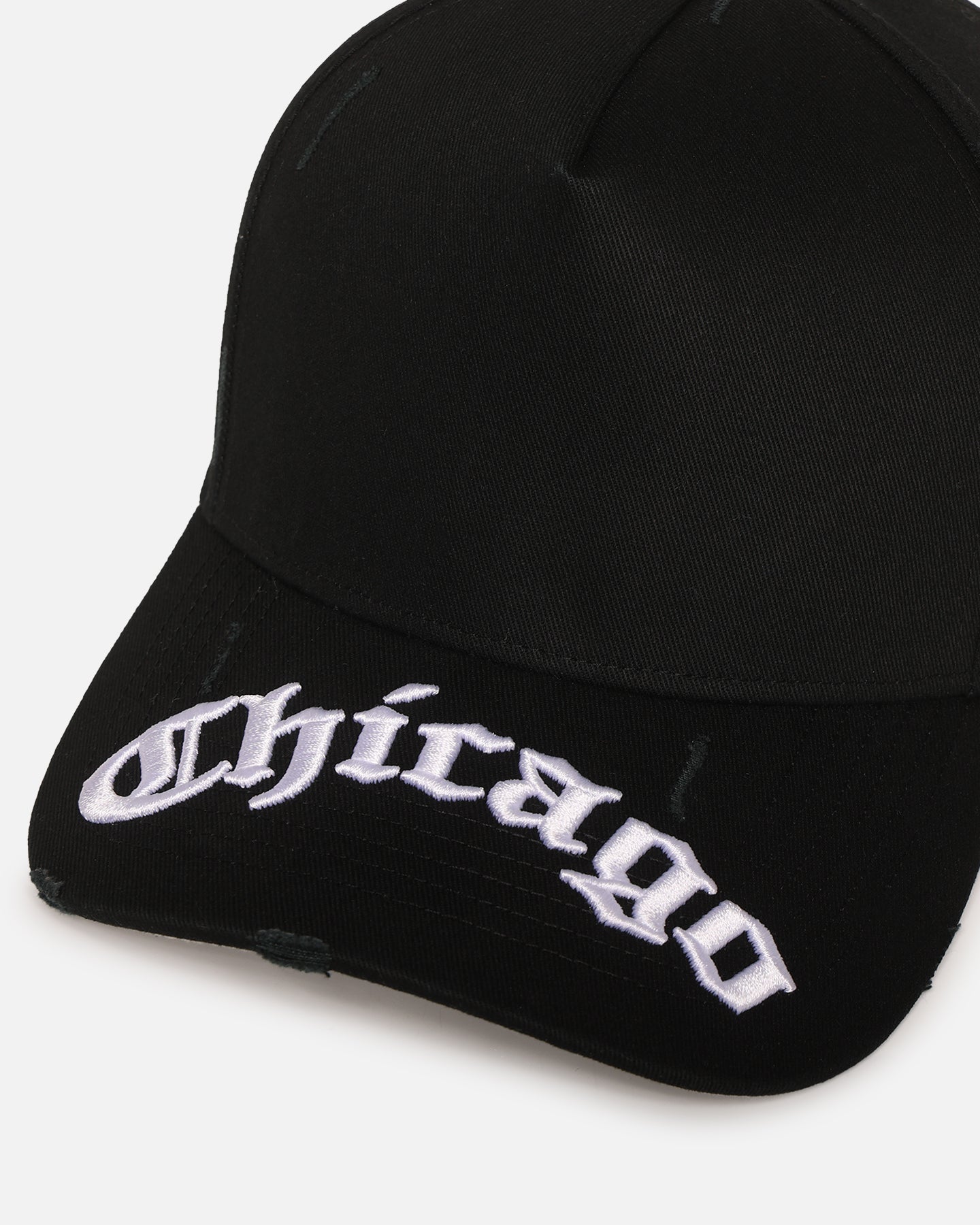 47 Brand Chicago White Sox 'Destruct Gothic Visor' 47 Offside Strapback Snapback Hat - Black/Black Adjustable Baseball Cap for Men & Women - Perfect for Sports Fans, Game Day, and Casual Wear