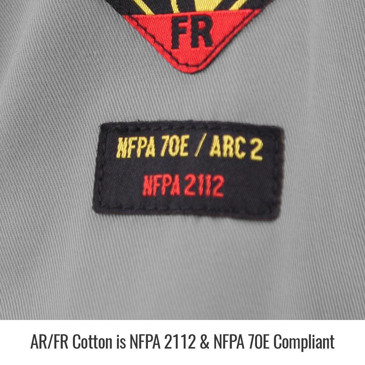 Black Stallion 7 oz. AR/FR Cotton Coverall with Reflective FR Tape - Gray (CF2118 GY) | Flame Resistant Workwear for Oil & Gas, Electrical & Industrial Safety
