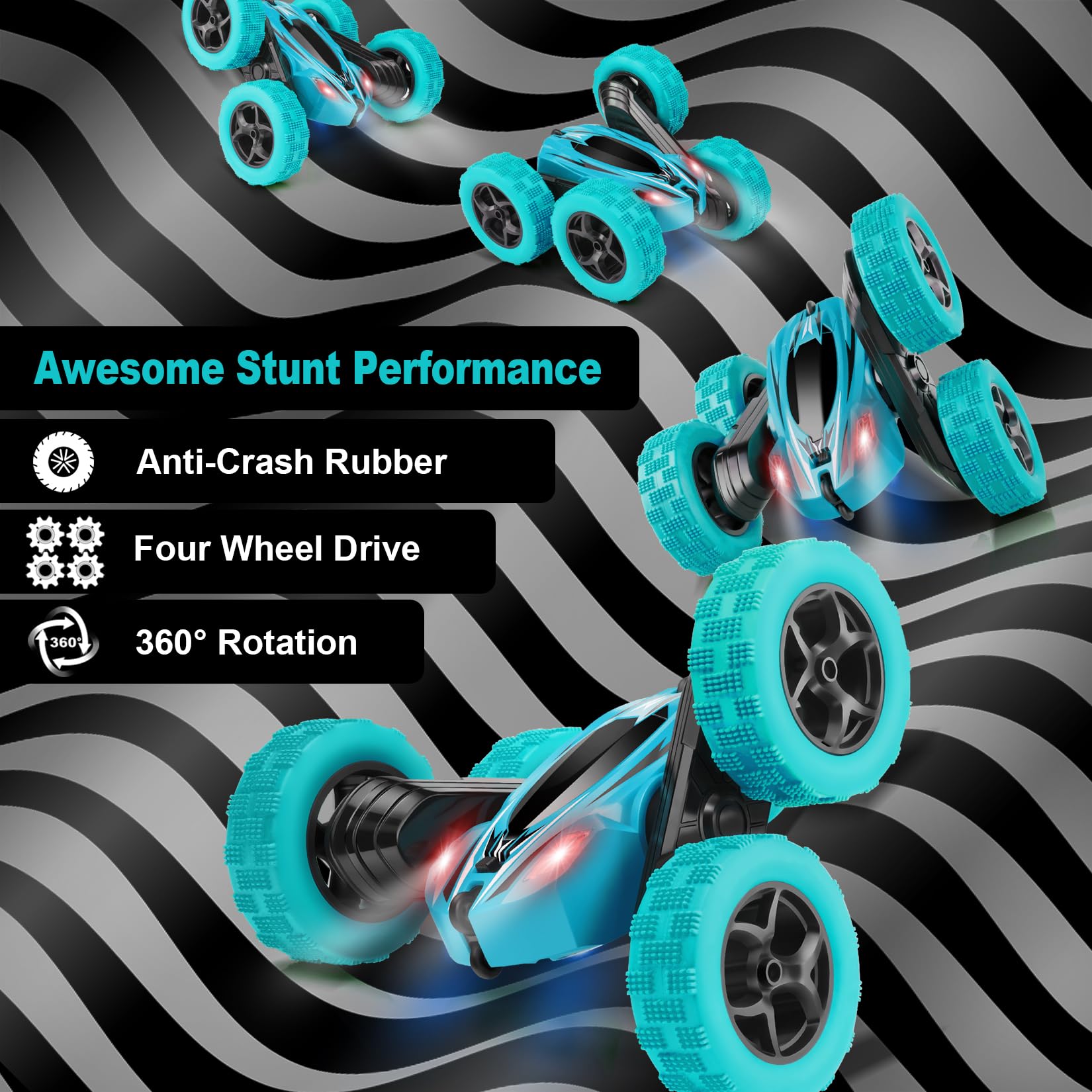 2.4GHz Fast Remote Control Car for Kids - 4WD RC Monster Truck Toy with 360° Rotation, Double-Sided Design - Perfect for Boys & Girls Outdoor Play, Birthday Gifts & Racing Fun