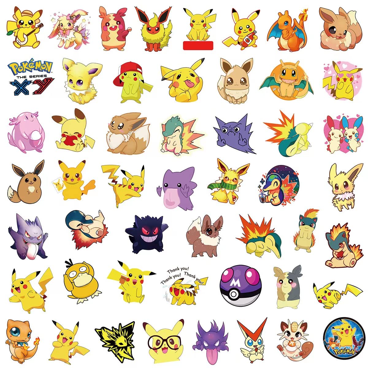 50 Pcs Cute Anime Stickers - Waterproof Vinyl Decals for Laptop, Water Bottle, Skateboard, Bicycle & Luggage - Fun Graffiti Patches for Teens, Kids & Students - Perfect for School, Office & Travel Decor