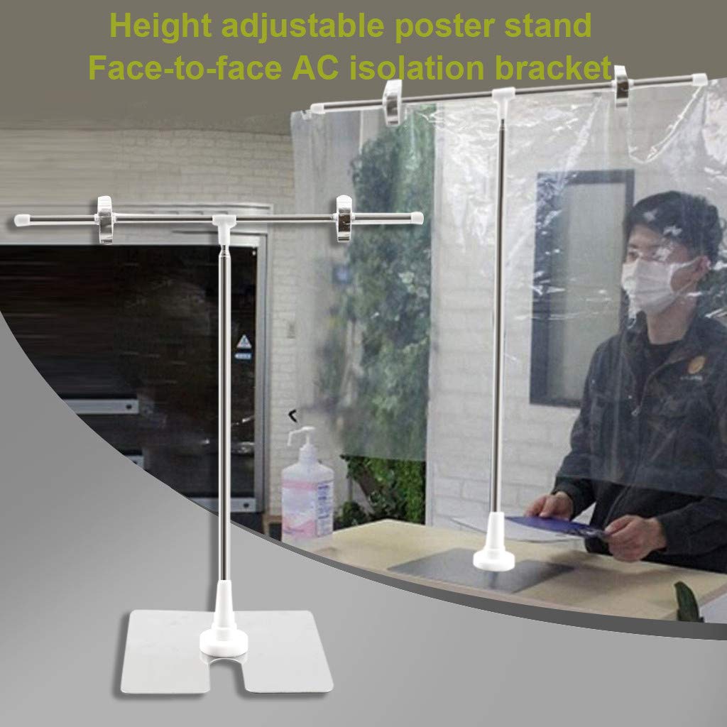 Xipoxipdo Stainless Steel Adjustable Clip Banner Stand - White Poster Display Holder for Sports Events, Trade Shows & Retail Stores (One Size)