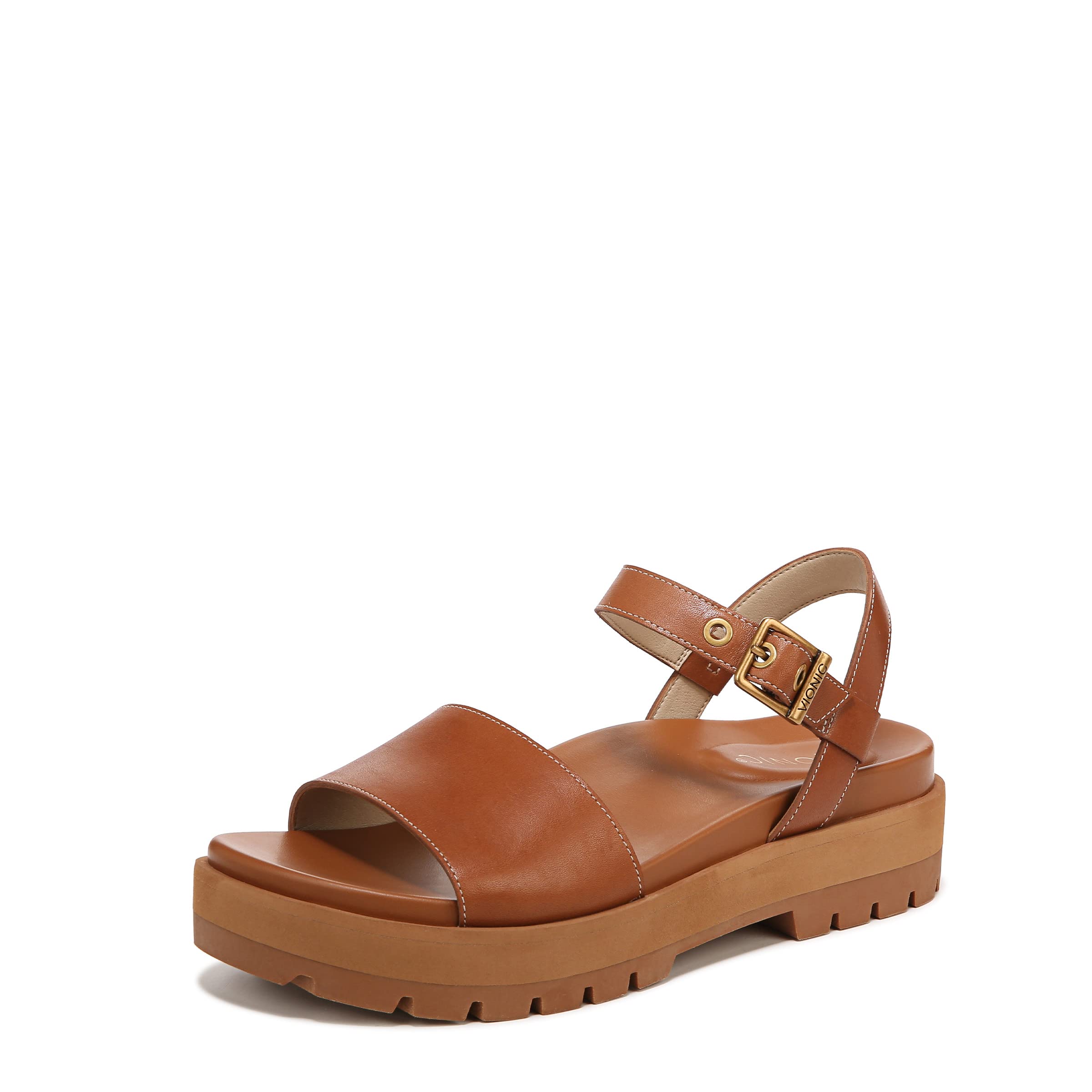 Vionic Women's Onyx Jamie Adjustable Strap Sandal - Orthotic Arch Support Platform Sandals for Women, Comfortable Lug-Sole Design (Sizes 5-12, Medium Fit) - Perfect for Walking, Travel & Summer Outfits