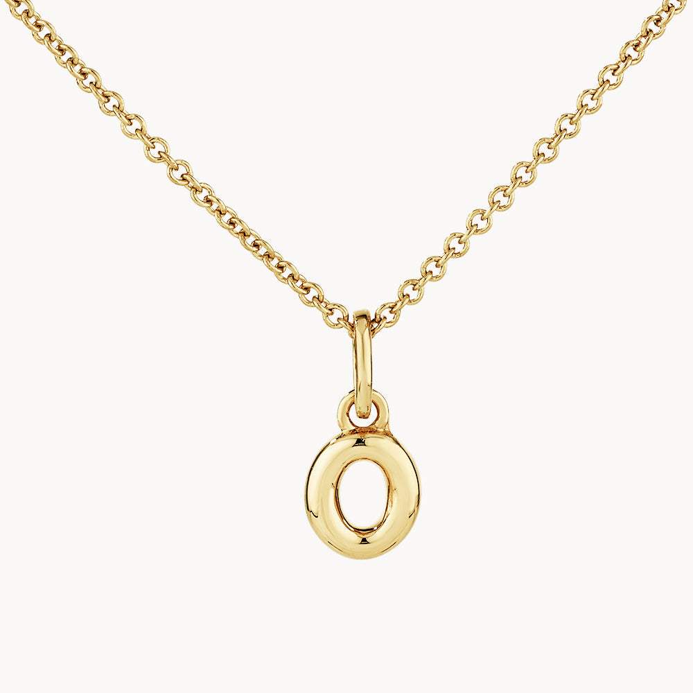 Gold Bubble Letter Necklace - Personalized Initial Pendant for Women - Perfect for Gifts, Birthdays & Everyday Wear