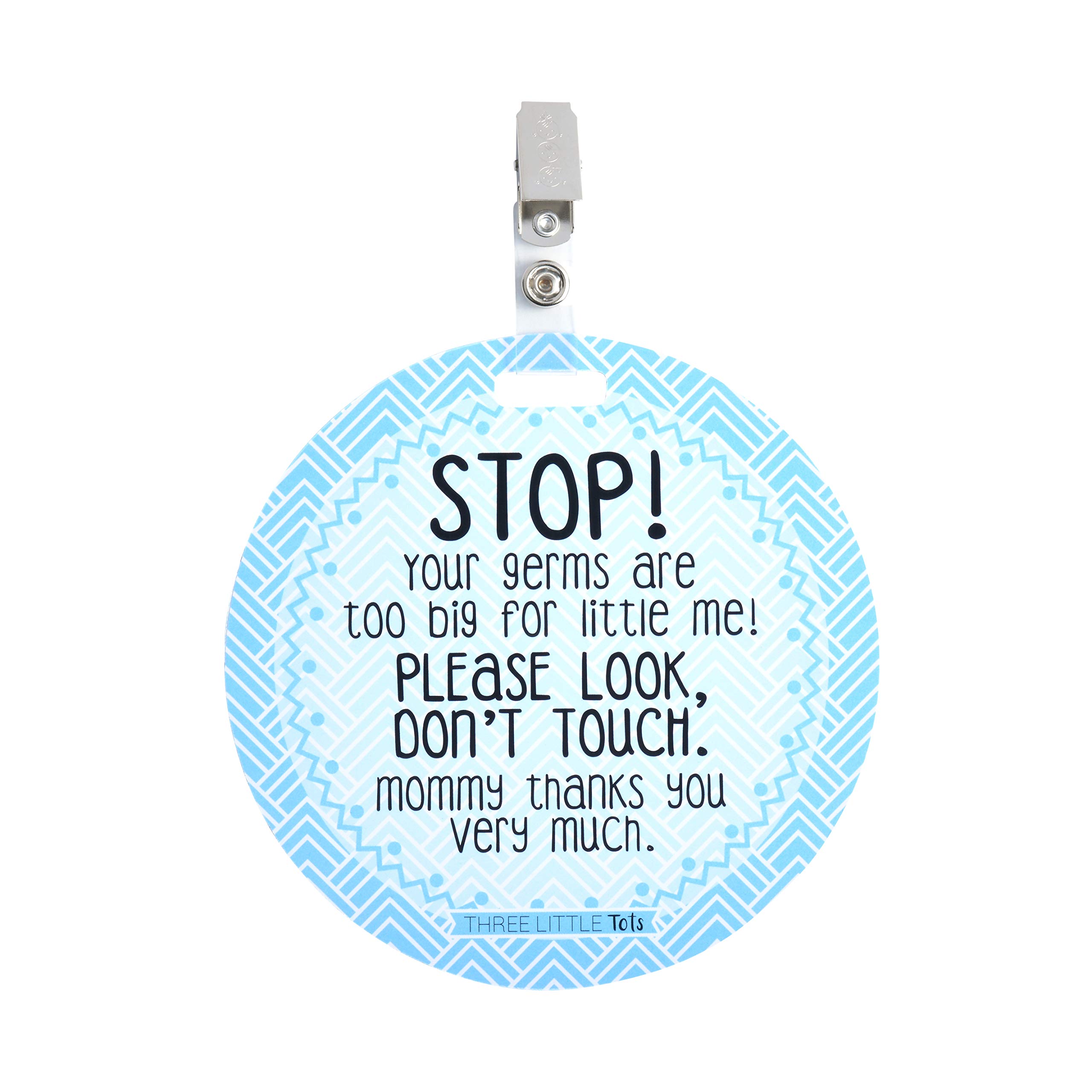 No Touching Baby Car Seat Sign - Blue Mommy Safety Warning for Newborns & Infants | Perfect for Car Rides, Air Travel & Public Outings