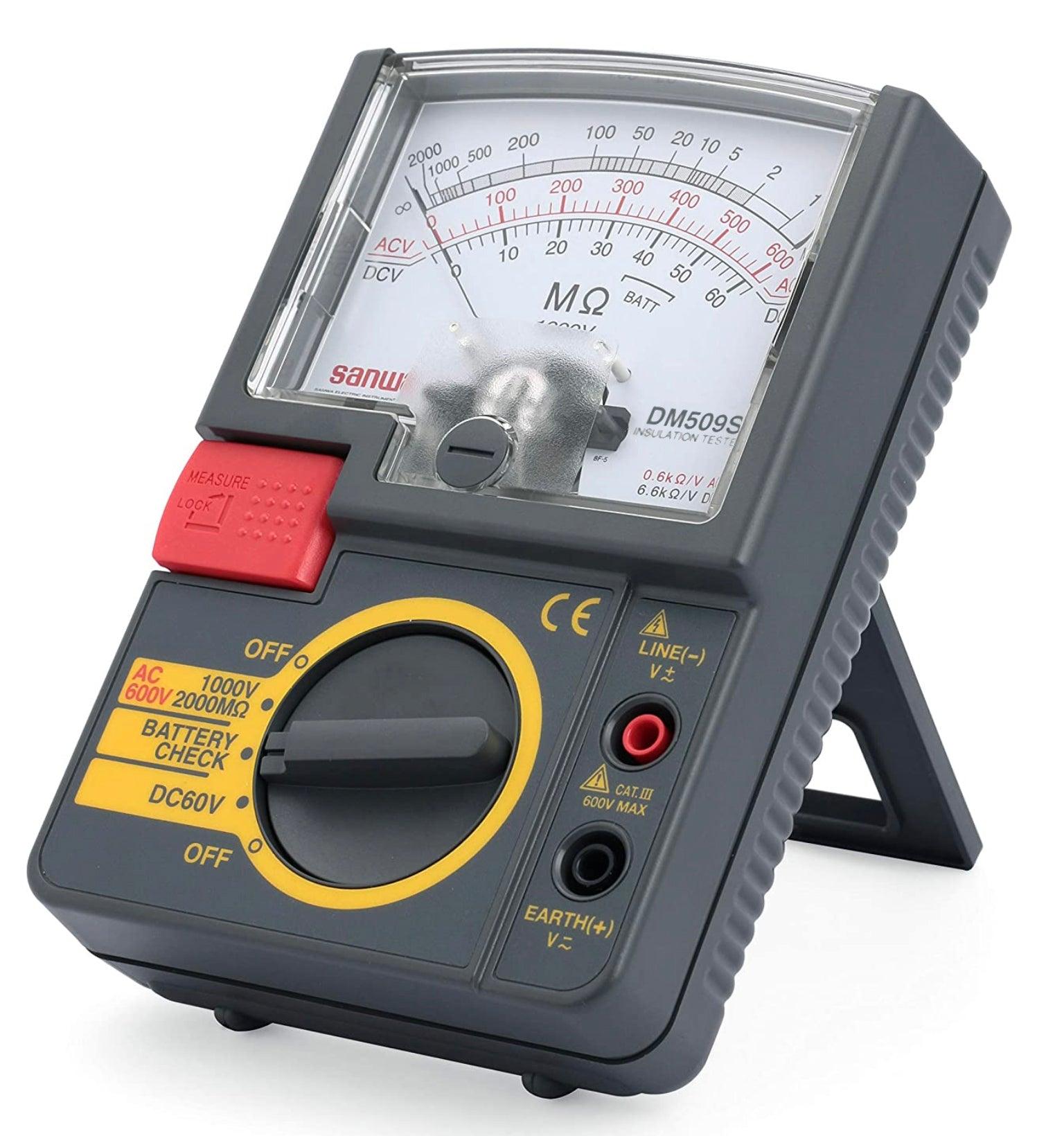 DM509S 500V Analog Insulation Tester - Portable Insulation Resistance Meter for Electrical Equipment Testing | Perfect for Electricians, HVAC Technicians & Industrial Maintenance