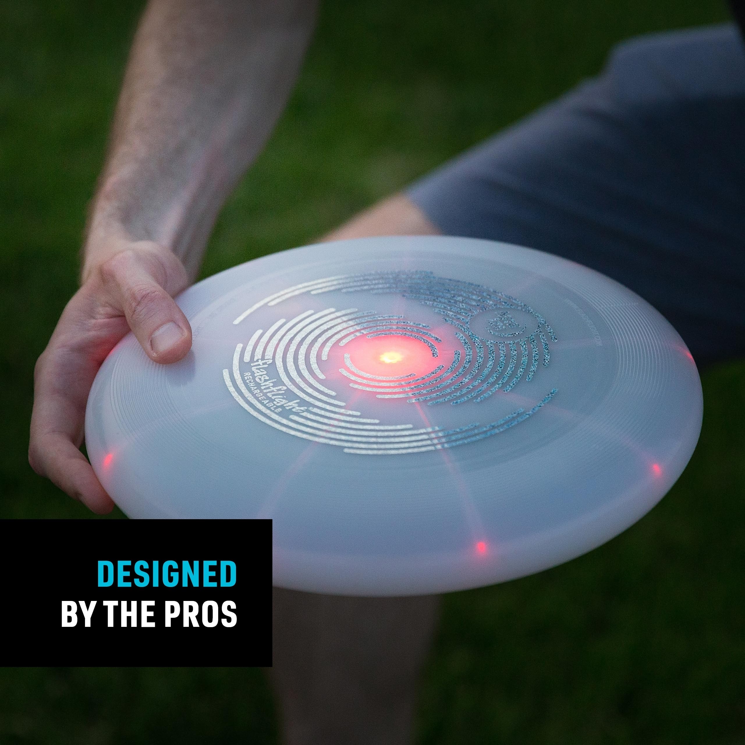 Nite Ize Flashflight Rechargeable LED Light Up Flying Disc - Glow in the Dark Flyer for Night Play - Durable LED Light Disc for Outdoor Games, Beach, Camping, and Backyard Fun - Perfect for Family Gatherings and Pet Play