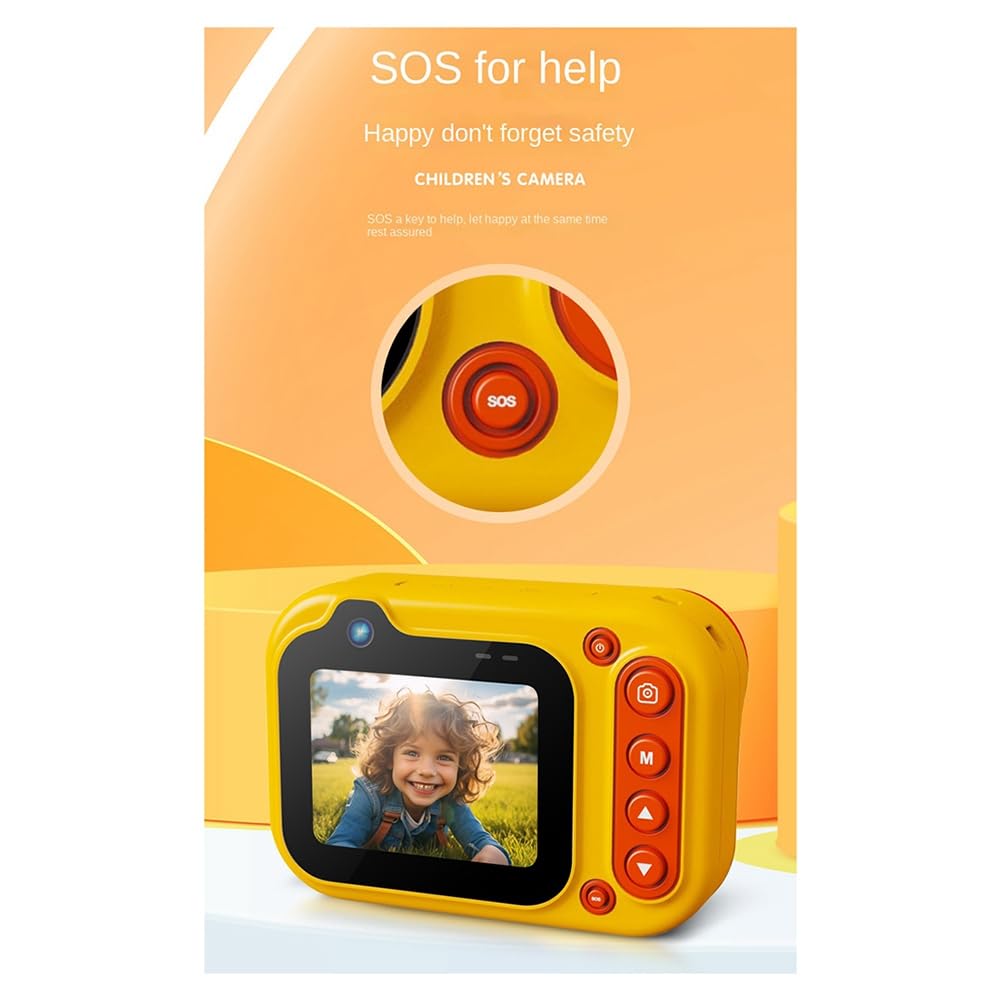 Knnuey Waterproof Kids Camera - 3M Underwater Dual Camera for Swimming, Snorkeling & Outdoor Adventures (Yellow) - Perfect for Beach, Pool & Family Vacations