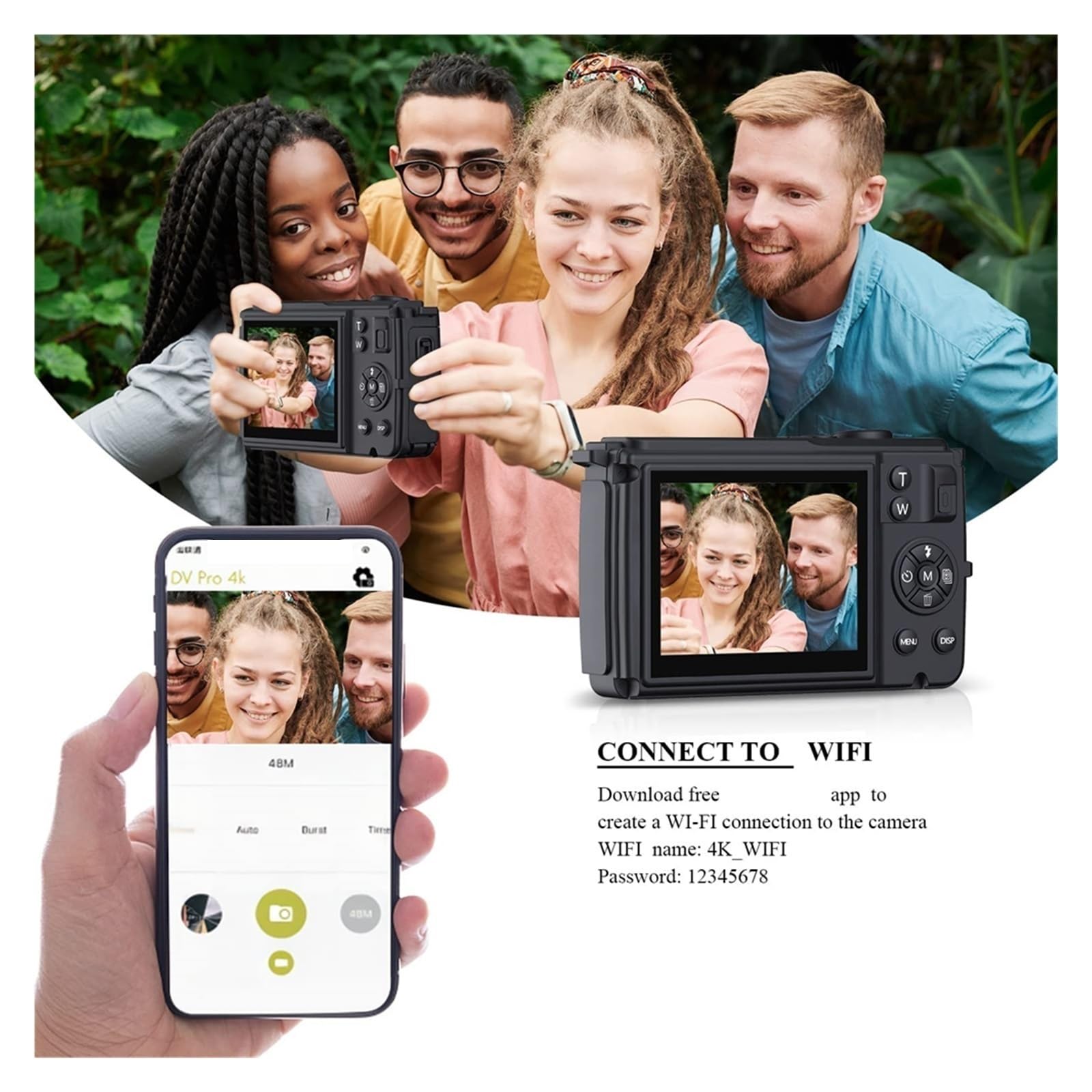 64MP Dual Screen Video Camera with 4K UHD, 16X Zoom - Perfect for Vlogging, Live Streaming & Selfie Photography (Includes 64GB Card & 2 Batteries) - Ideal for YouTube, TikTok, Travel & Social Media Content Creation