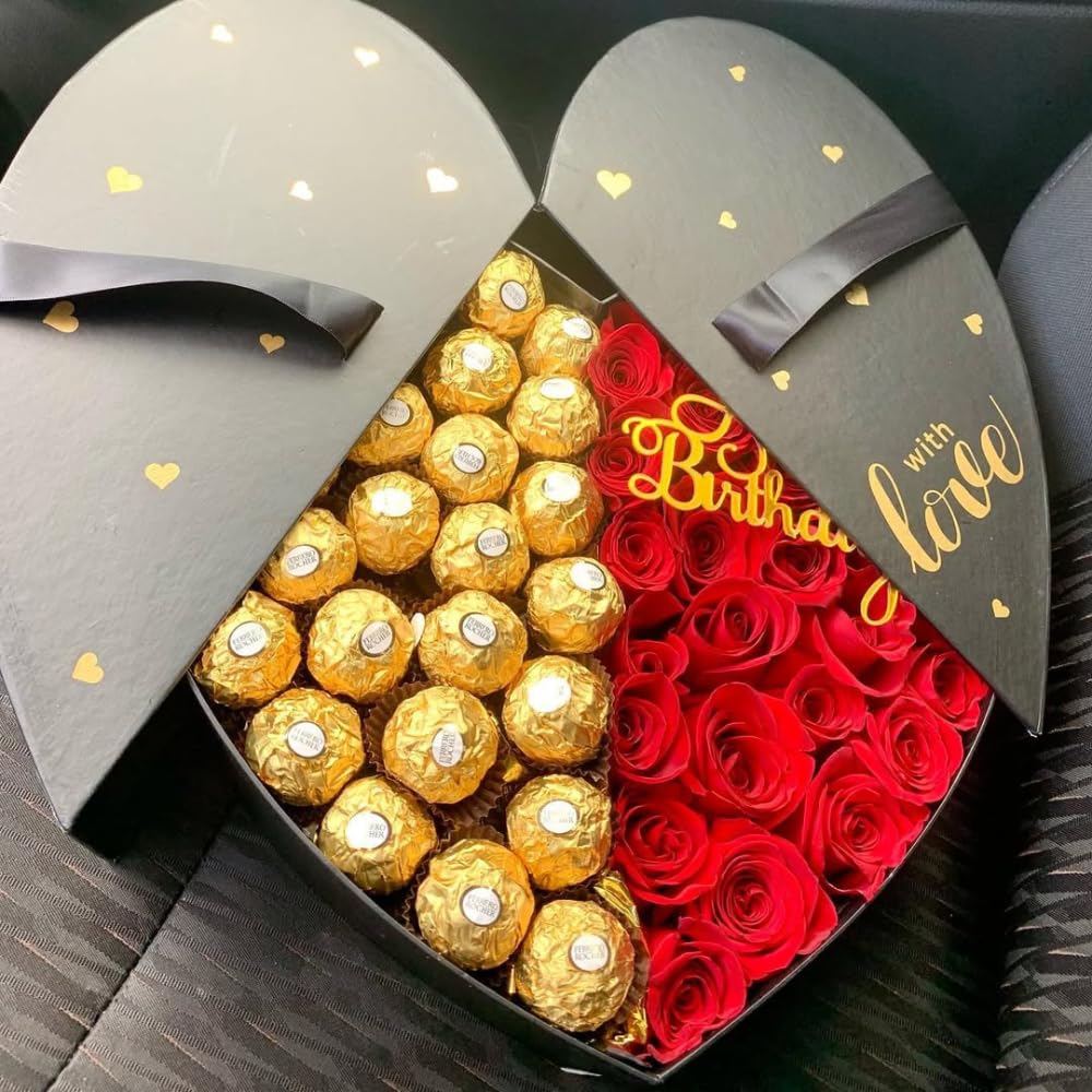 Luxury European Style Heart Shaped Flower Box - Elegant Floral Gift Box for Bouquets & Arrangements | Perfect for Valentine's Day, Weddings & Romantic Gifts
