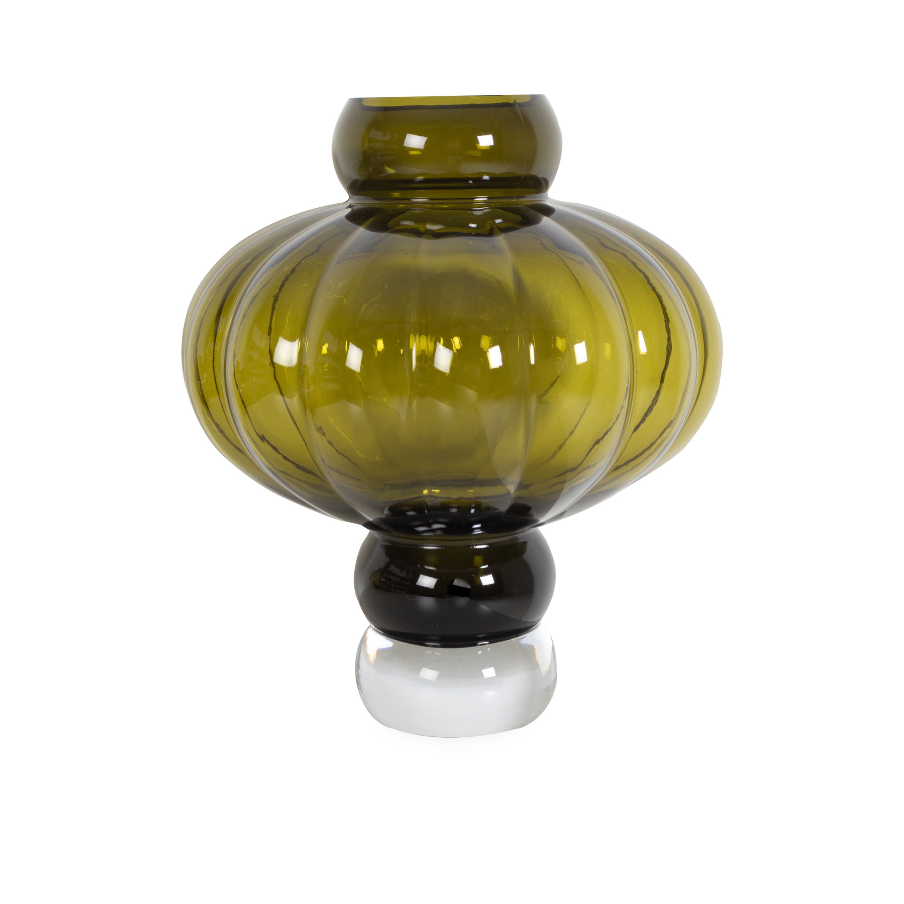 Glass Olive Balloon Vase - Elegant Floral Centerpiece for Weddings, Home Decor & Special Events