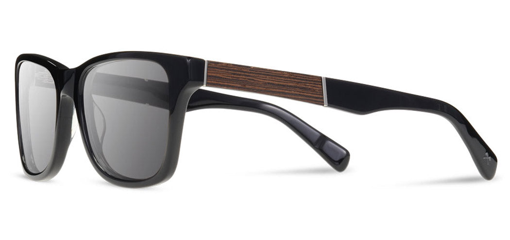 Shwood Canby XL Acetate Sunglasses - Black/Ebony Frame with Grey Polarized Lenses for UV Protection | Stylish & Durable for Outdoor Activities, Driving, Beach & Travel