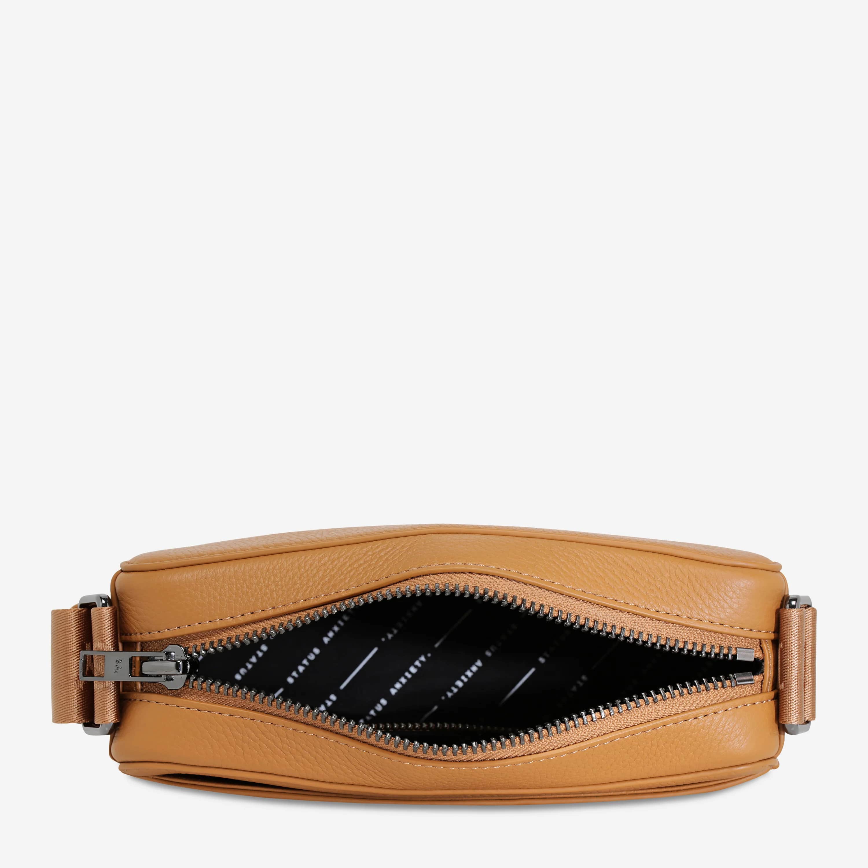 Status Anxiety Delirium Bag in Tan | Premium Leather Crossbody Purse for Women | Perfect for Work, Travel & Everyday Use