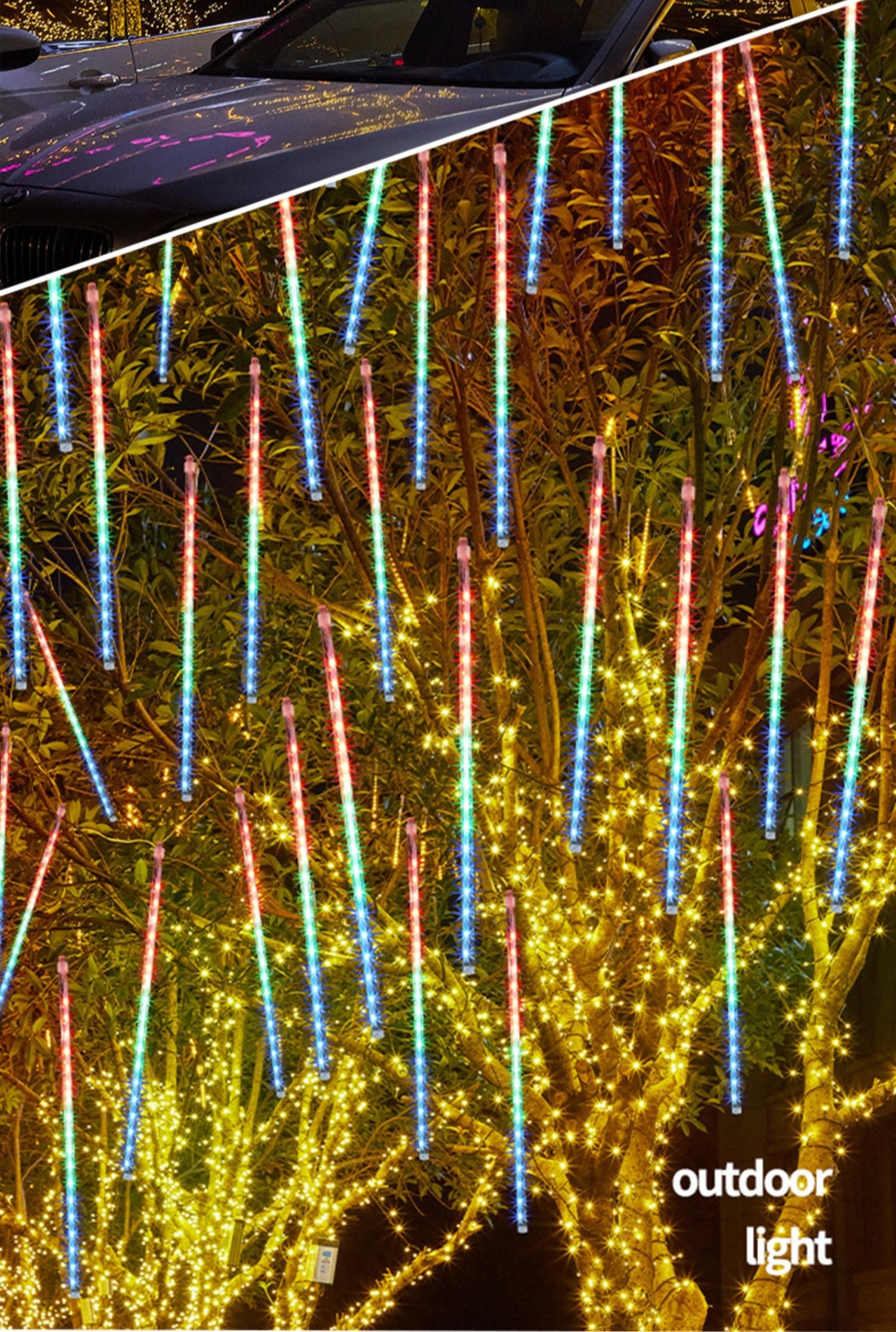 Solar Meteor Shower LED Lights - Outdoor Waterproof Decorative Lighting for Garden, Yard, Patio, and Landscape | Perfect for Christmas, Halloween, and Party Decorations