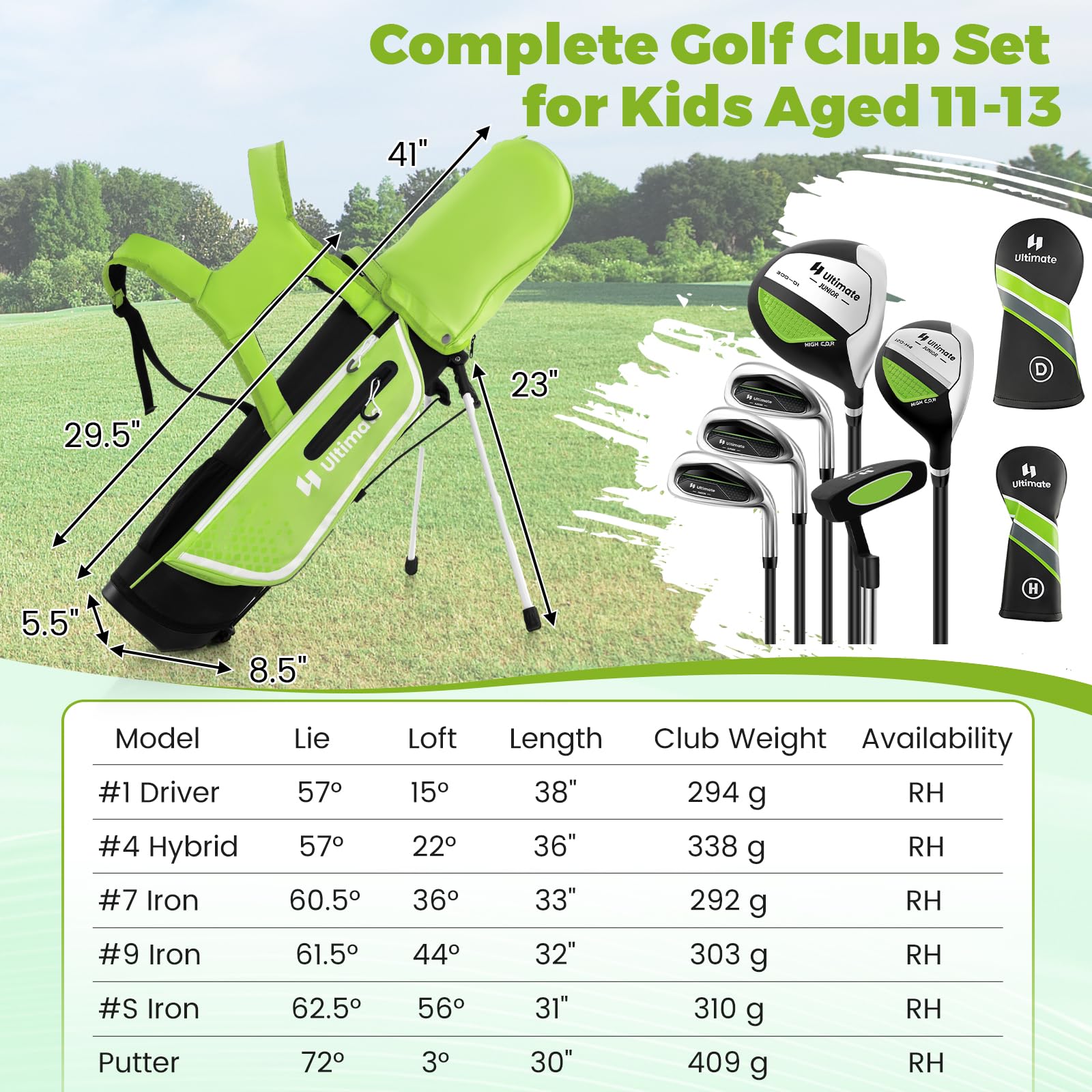 GYMAX Kids Golf Club Set - Right Handed Complete Junior Golf Set with 4/6 Clubs & Stand Bag for Boys & Girls Ages 3-12 | Perfect for Backyard Practice, Driving Range & Junior Golf Tournaments
