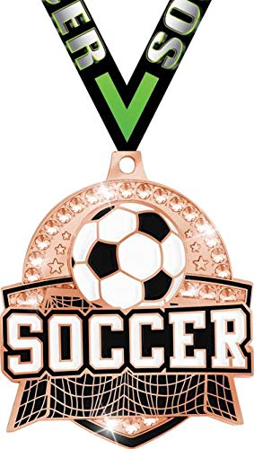 2.25 Inch Royal Bronze Soccer Medals for Teams - Premium Soccer Awards & Trophies for Tournaments, Championships, and Youth Sports Recognition